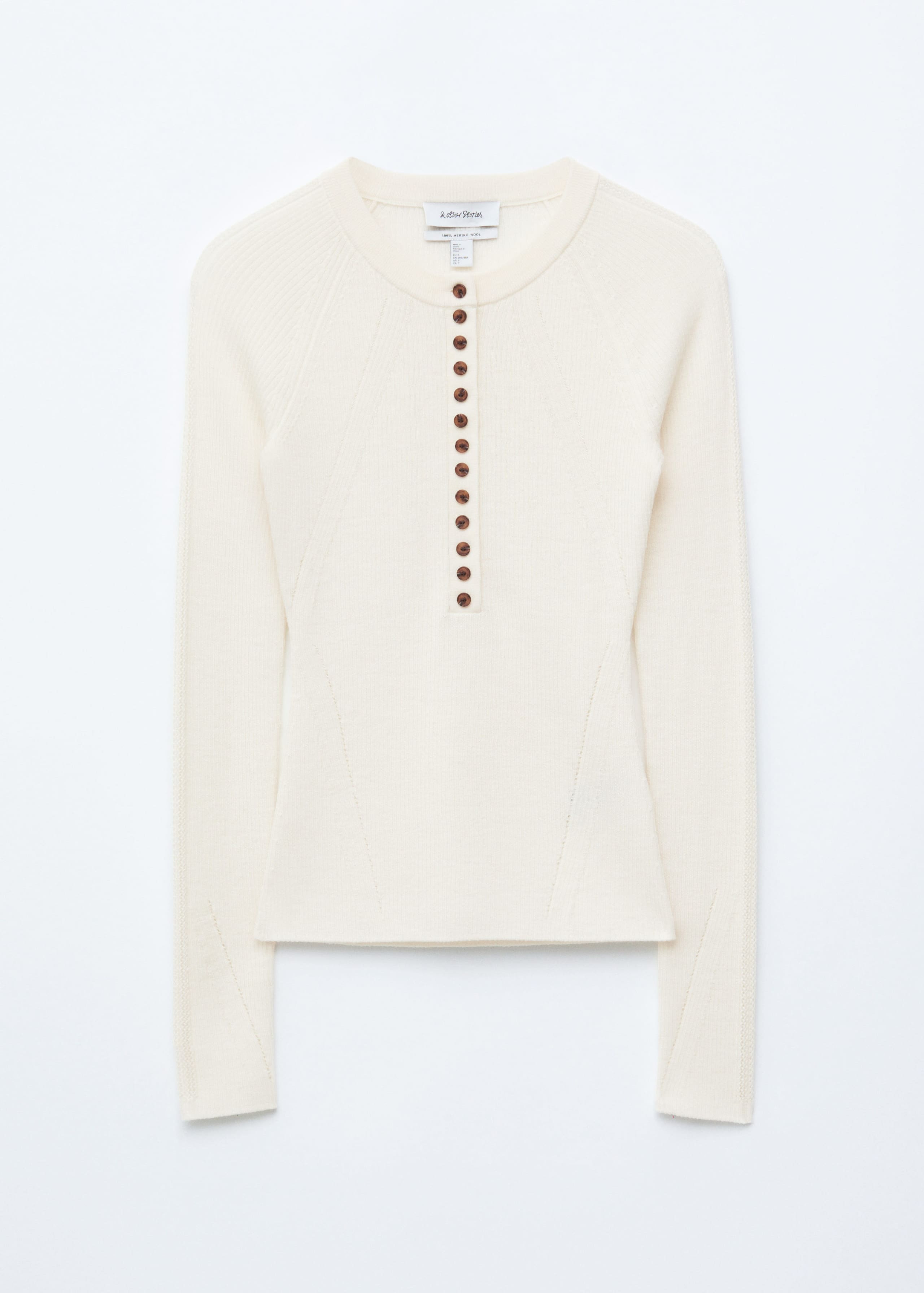 Image of Oberteil aus Wolle mit halblanger Knopfleiste