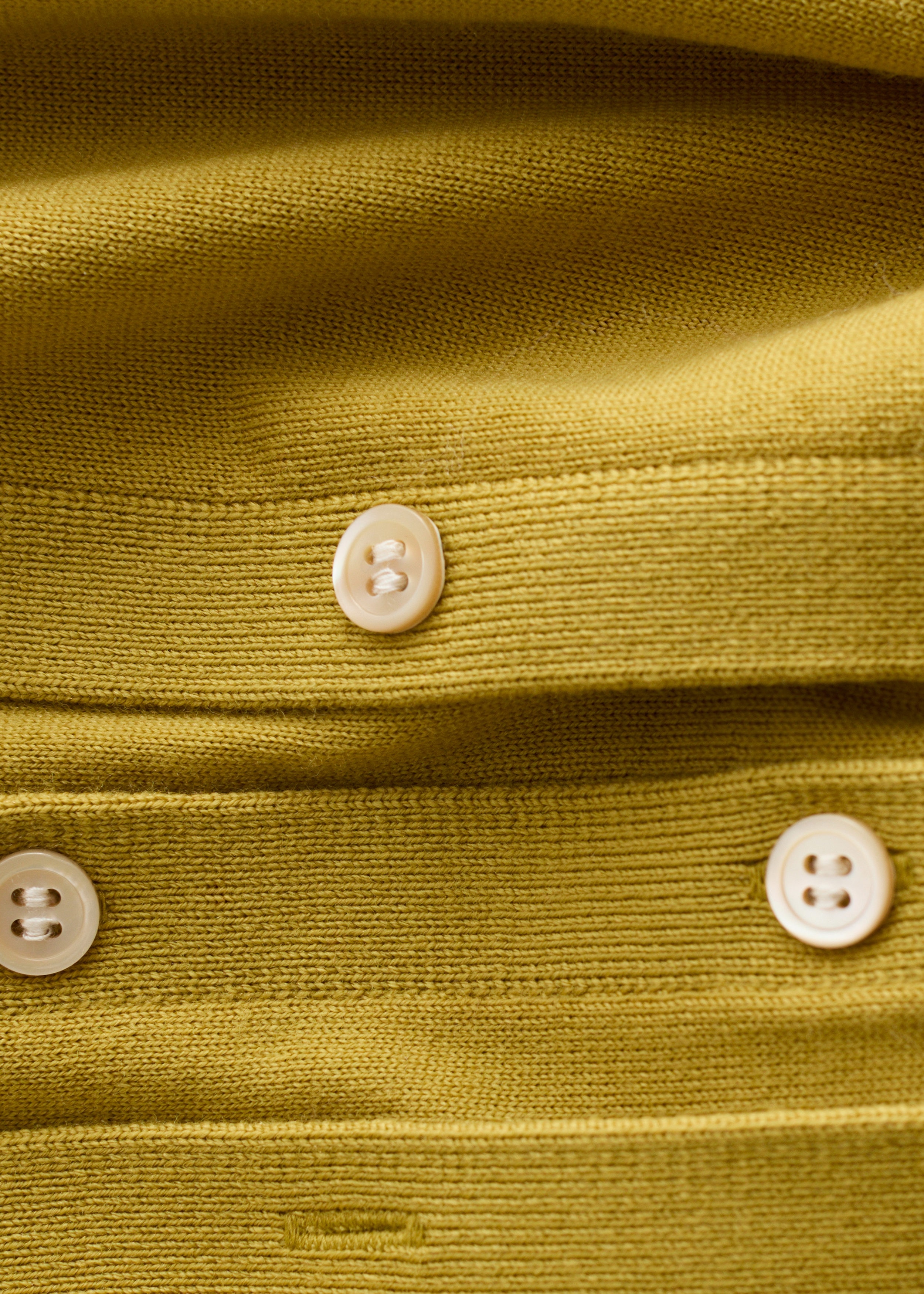 Double-Layer Merino Wool Cardigan - Mustard Yellow - Knitwear