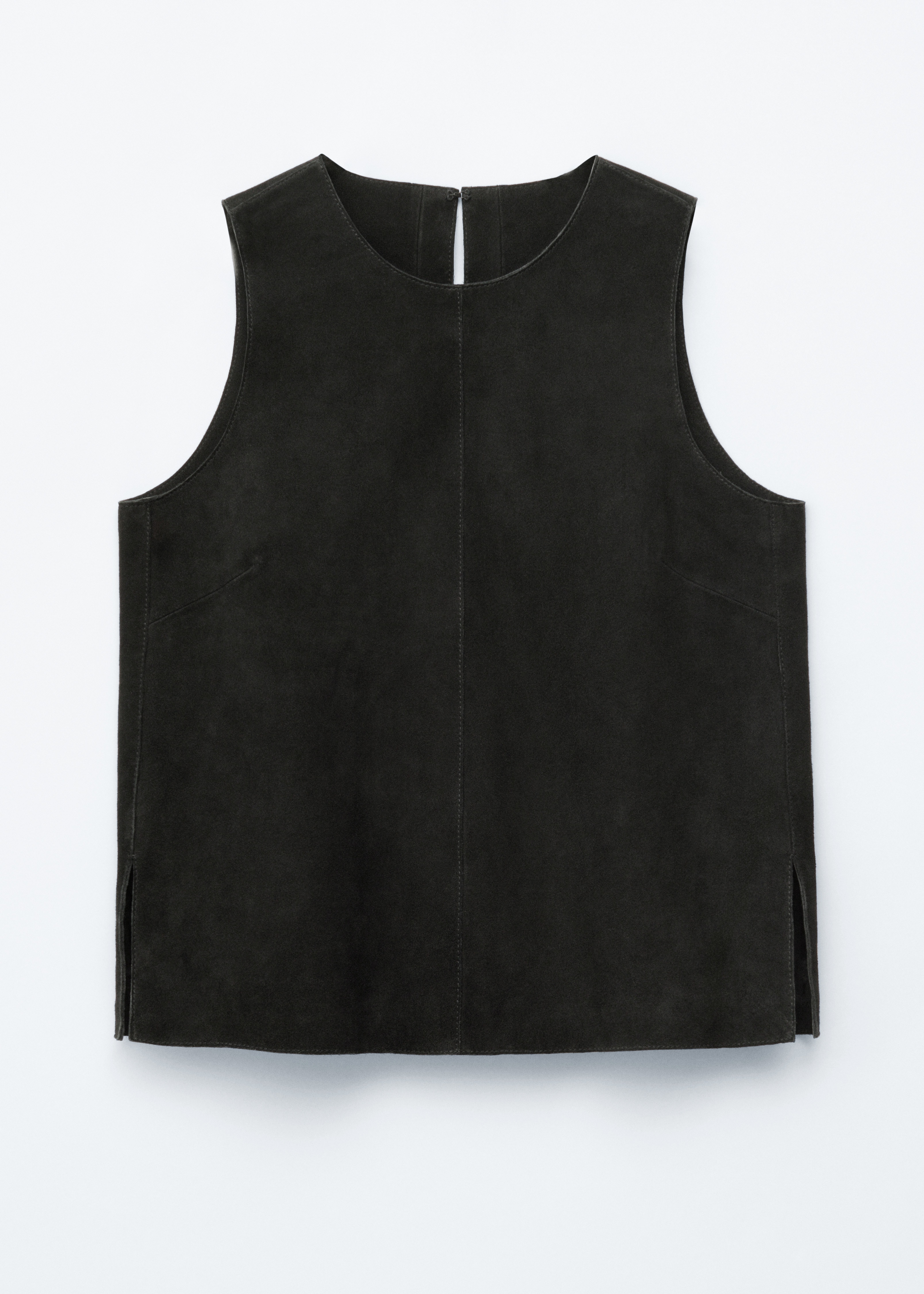 Широк велурен топ - Черен