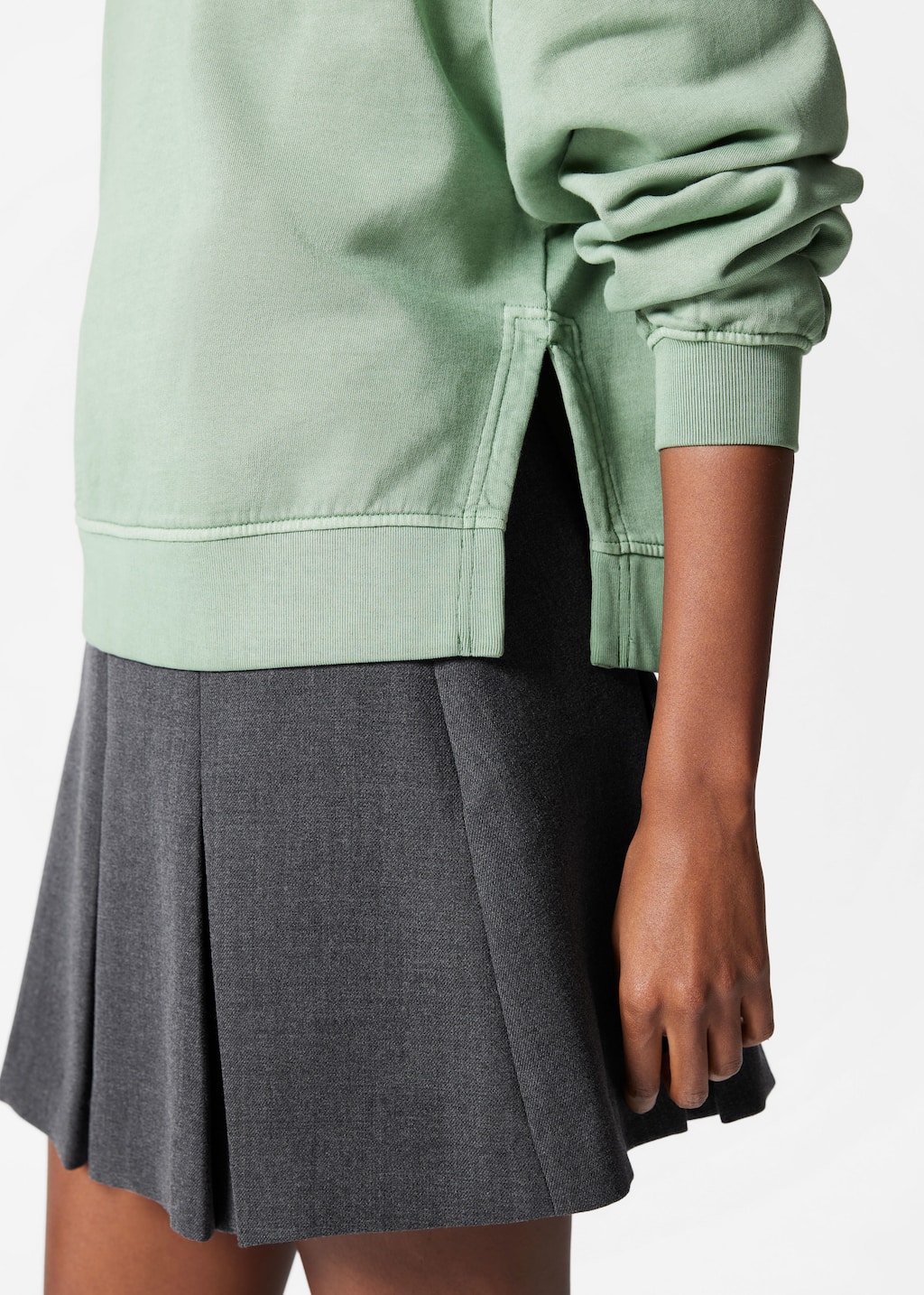 Avslappnad sweatshirt – Grön – lookbook