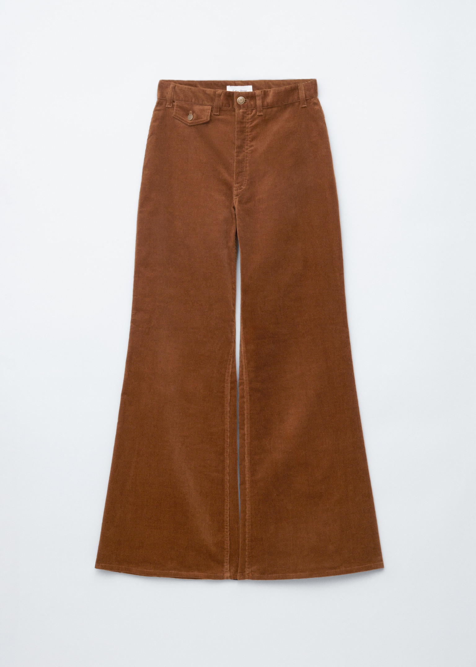Flared Corduroy Trousers - Medium Brown/Black