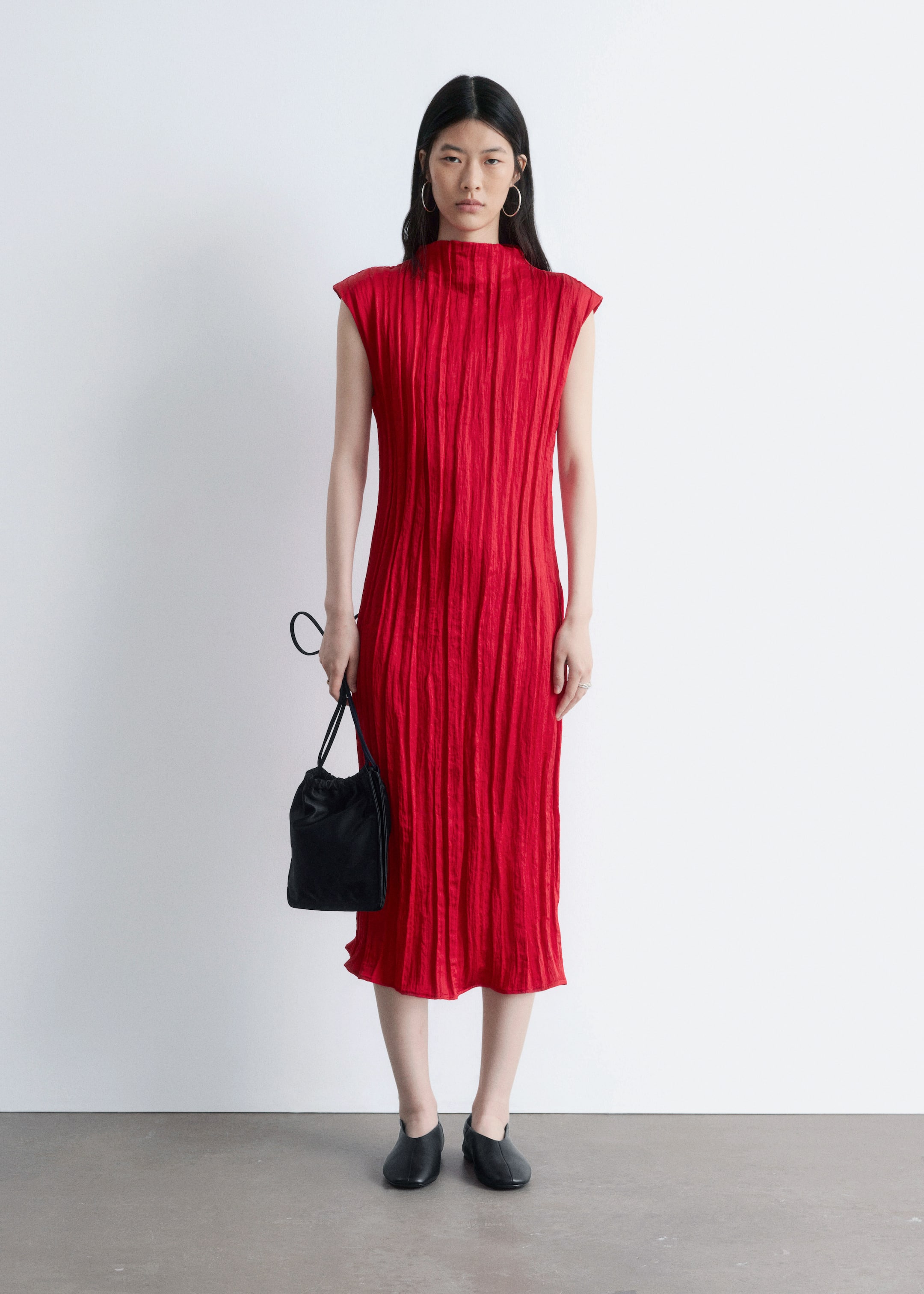 Преглед на по-голямо изображение: Миди рокля от креп - Червено - ЖЕНИ | H&M BG 1