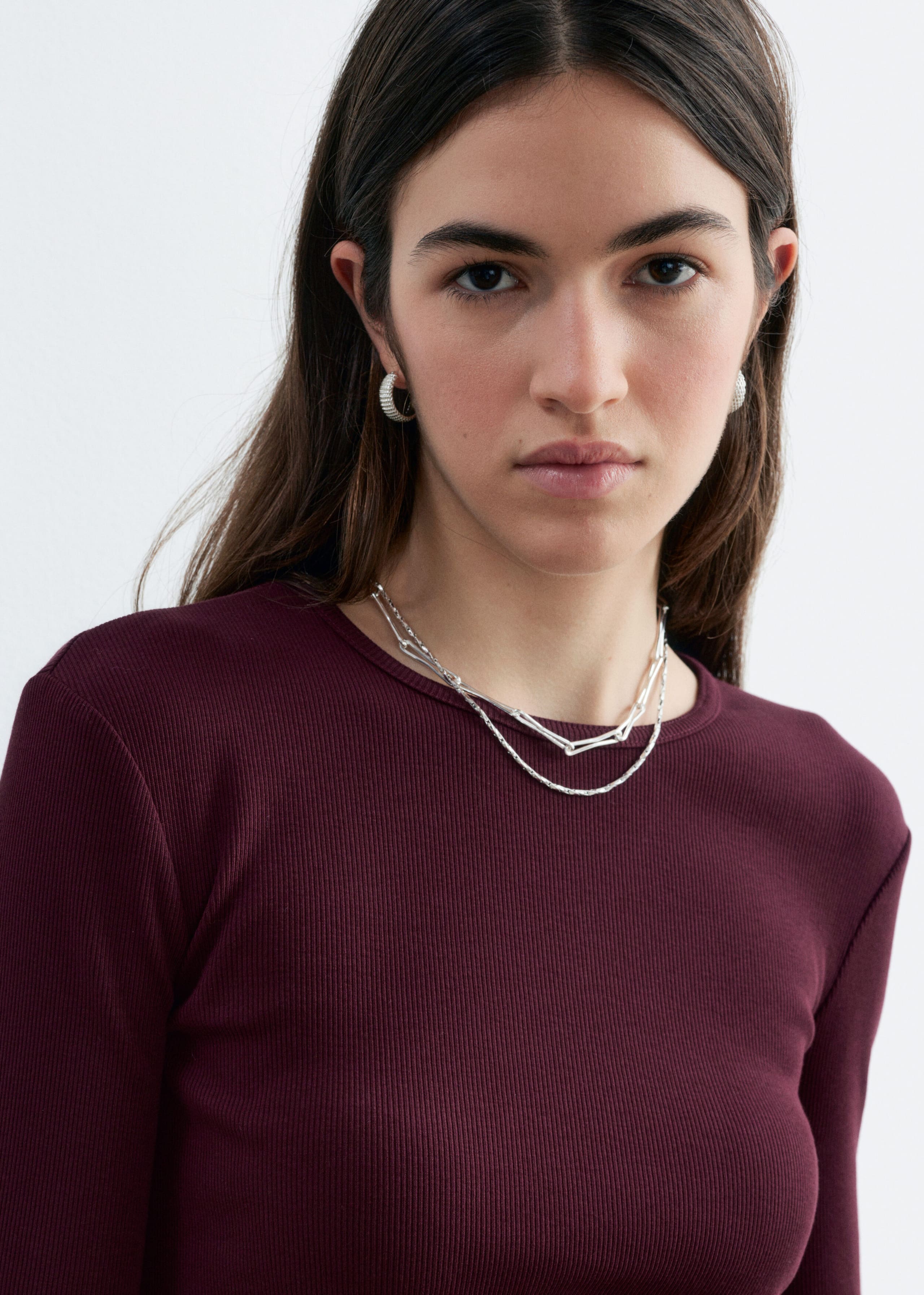 Ribbed Long-Sleeve Top - Black - Lookbook