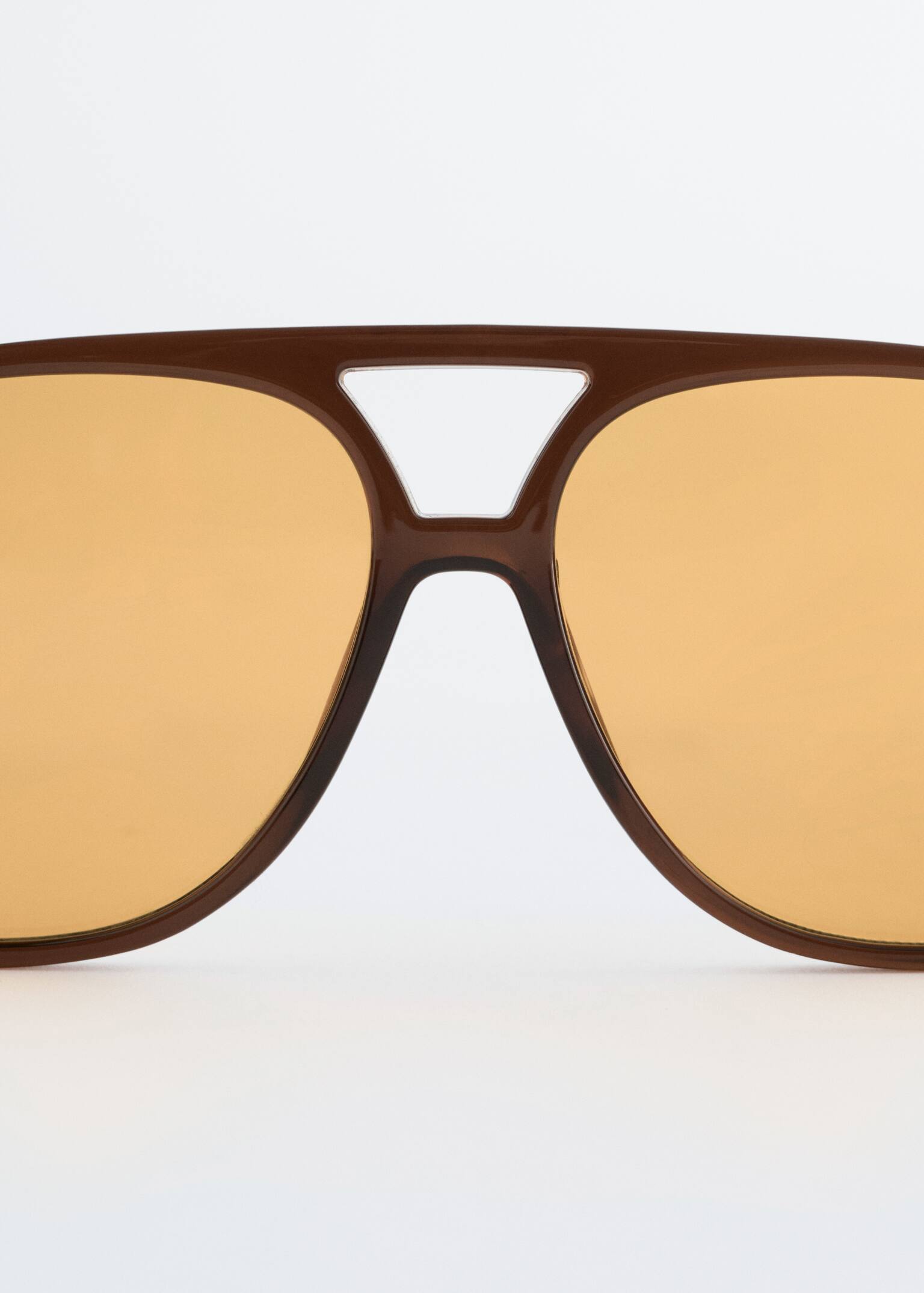 Oversized Aviator Sunglasses - Brown/Yellow/White/Transparent/Dark Brown - 2