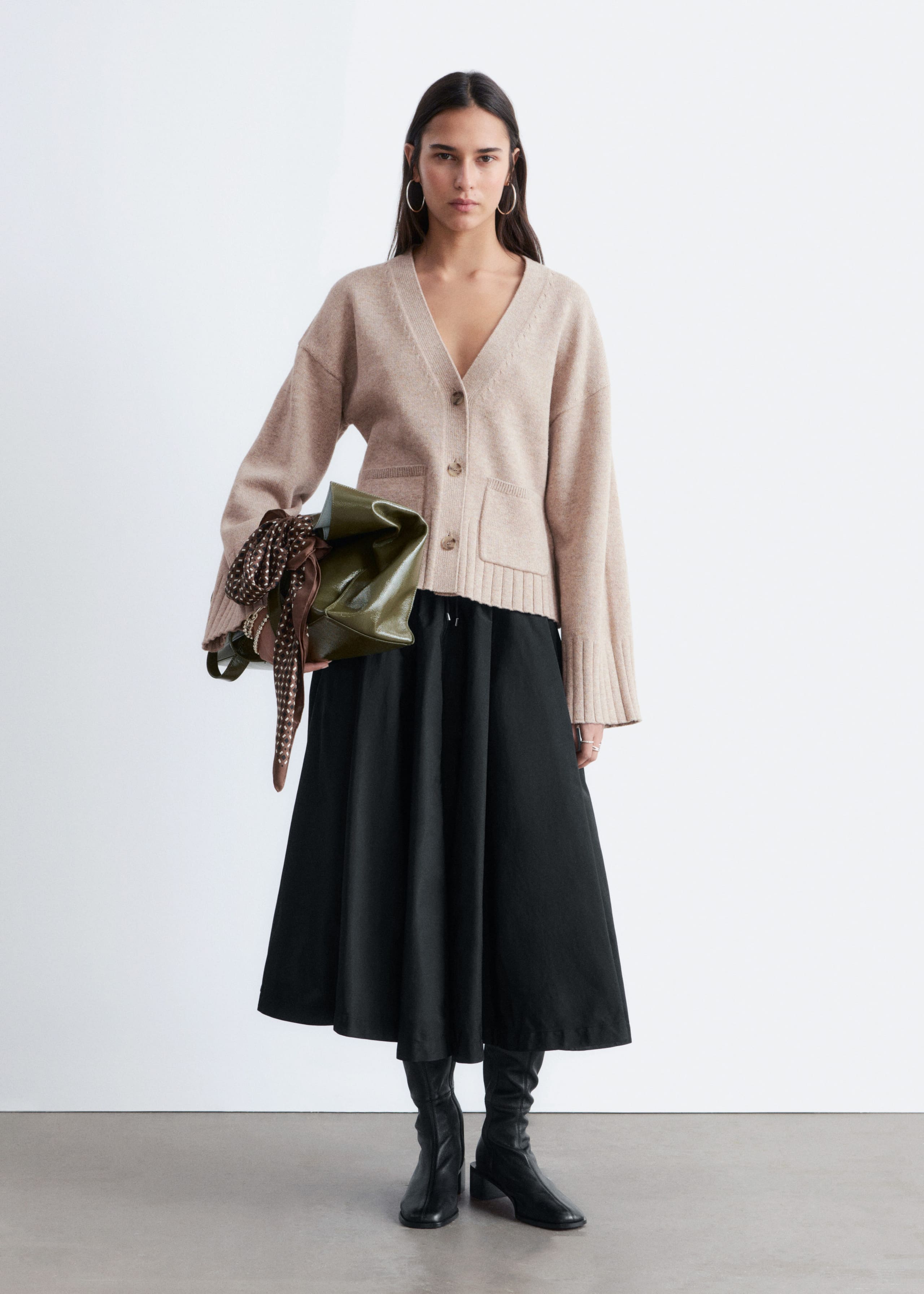 Image of Tapered Knit Cardigan