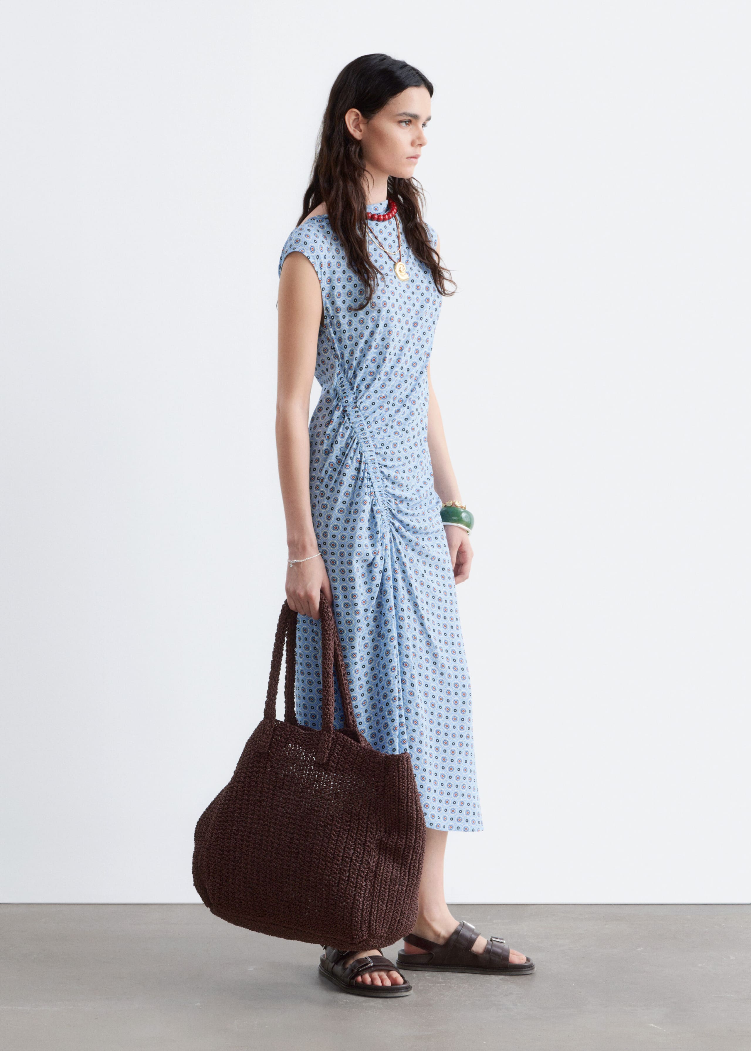 Image of Boat-Neck Midi Dress