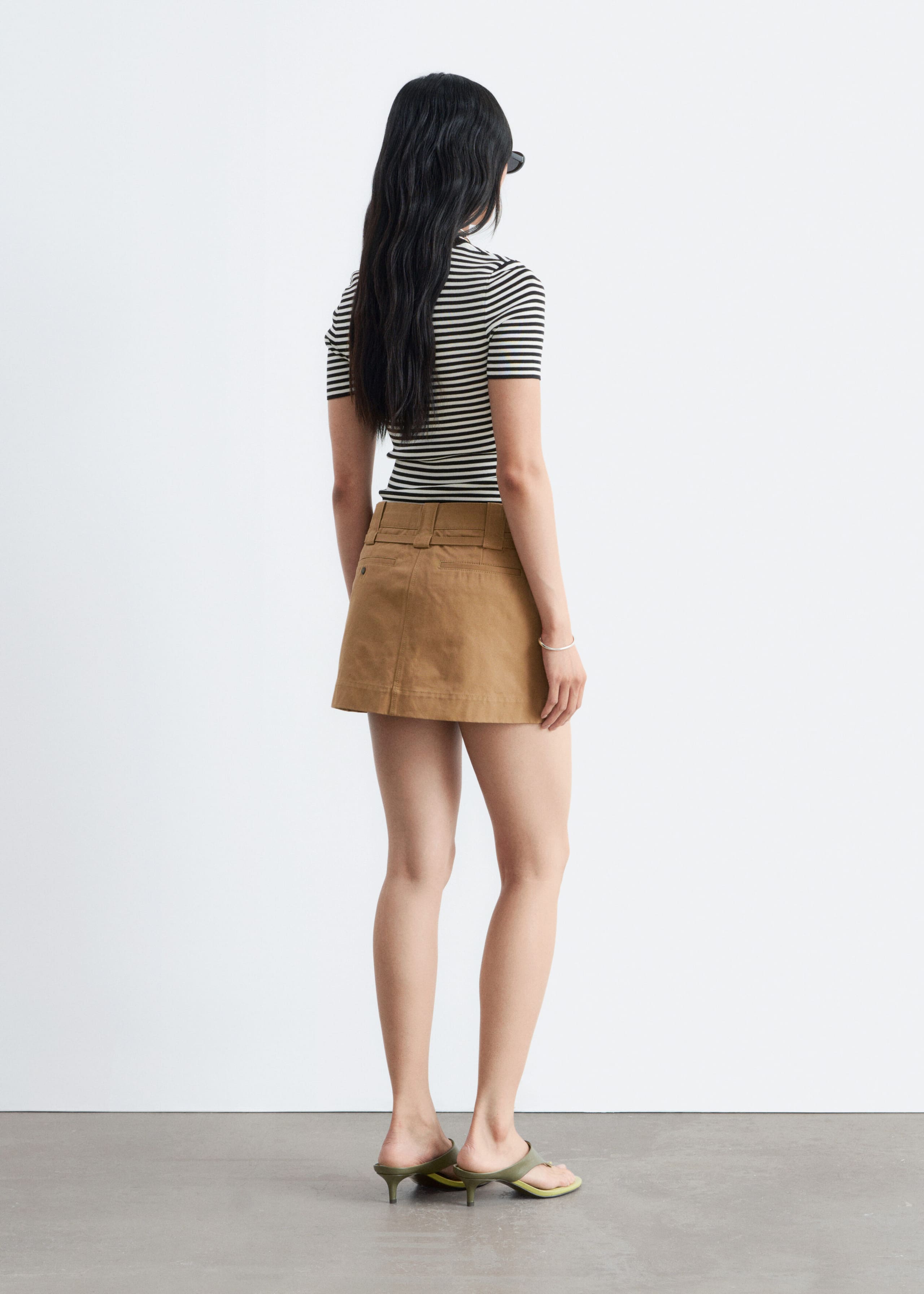 Ribbed T-Shirt - Black/White/Striped - Lookbook