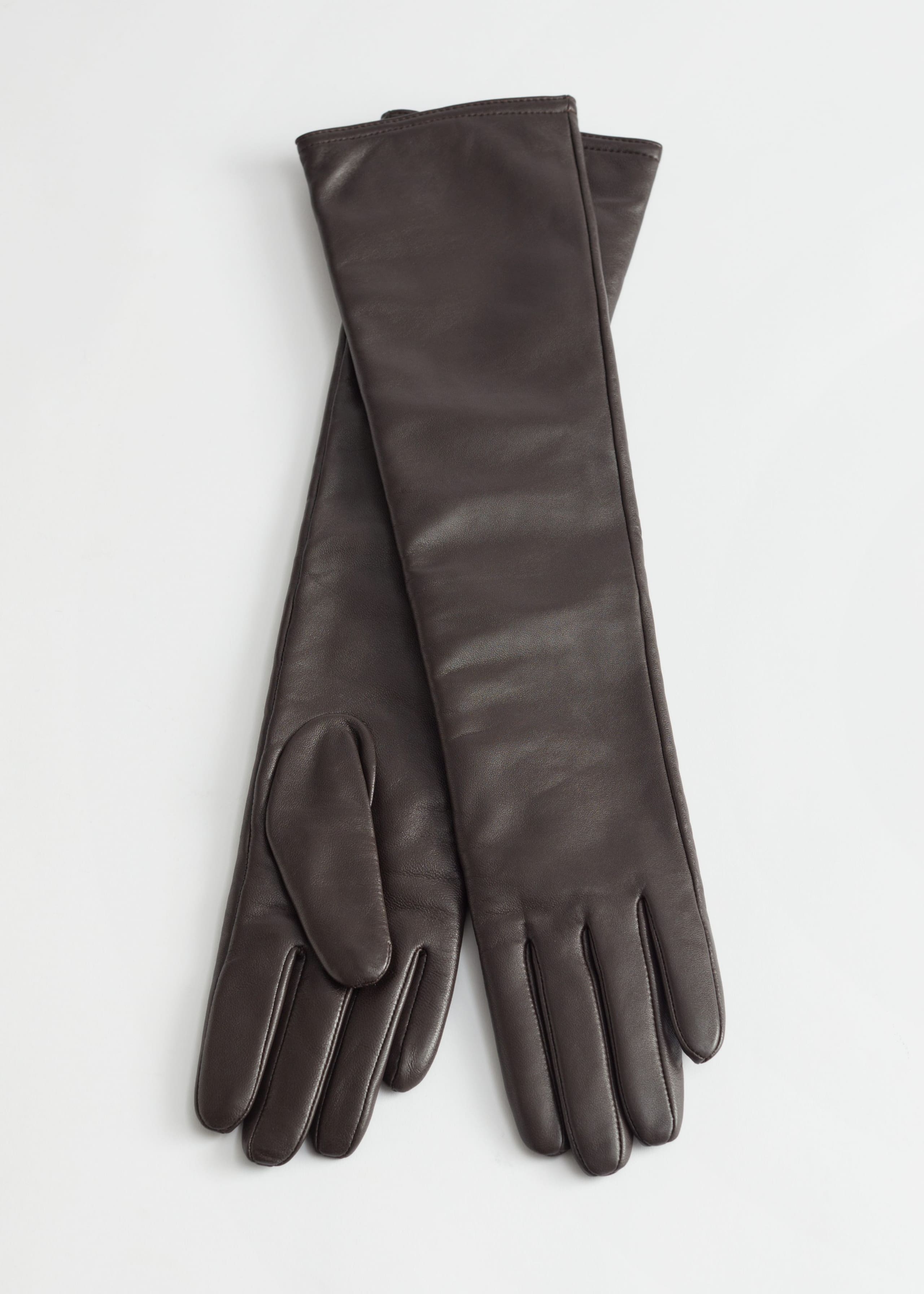 Image of Long Fitted Leather Gloves