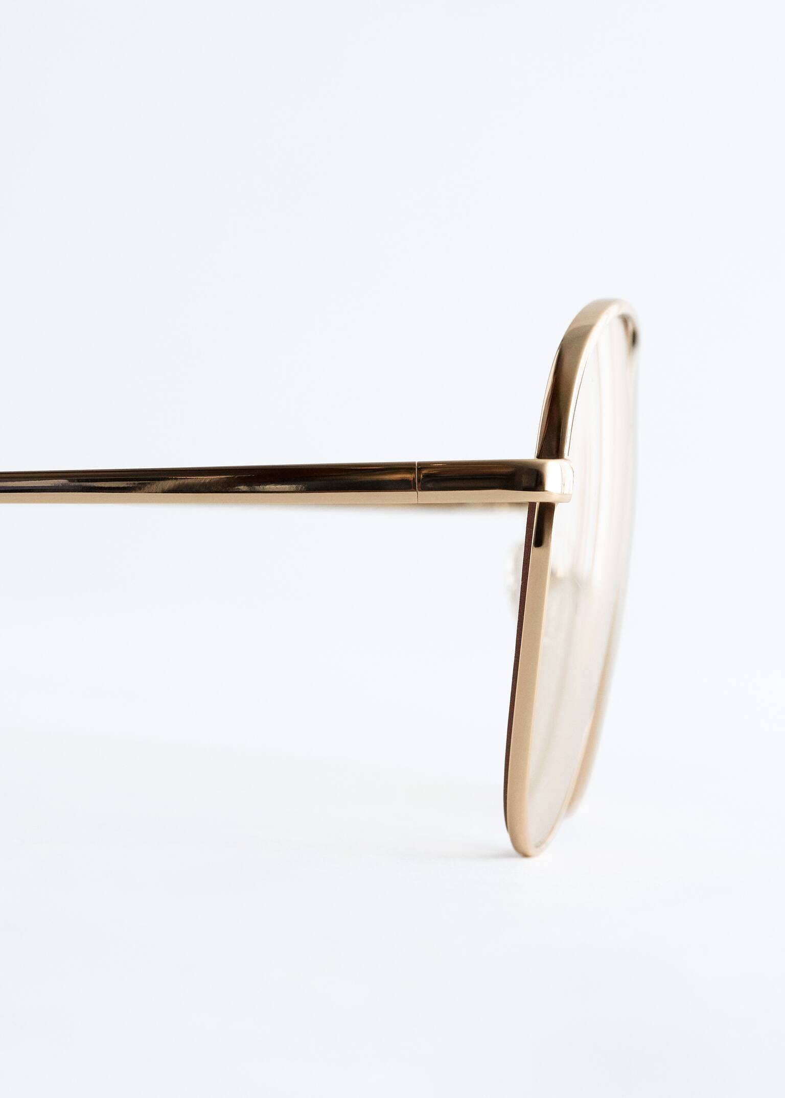 Sonnenbrille mit schmalem Pilotenrahmen - Gold/Transparent/Silber/Klarglas - 3