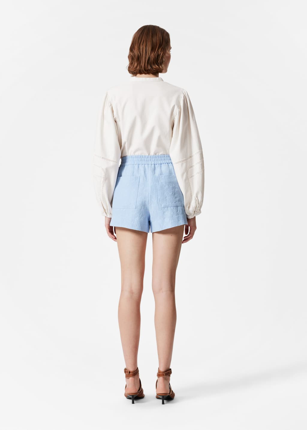 Image of Pantalones cortos de jacquard con cintura elástica