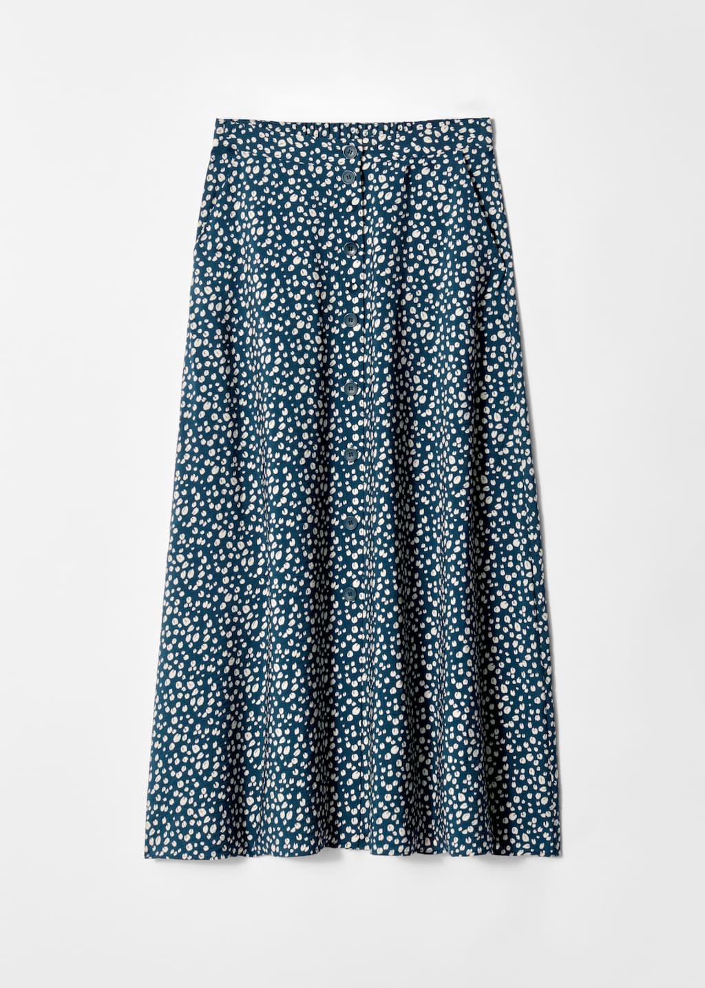 Image of Falda midi abotonada de corte acampanado