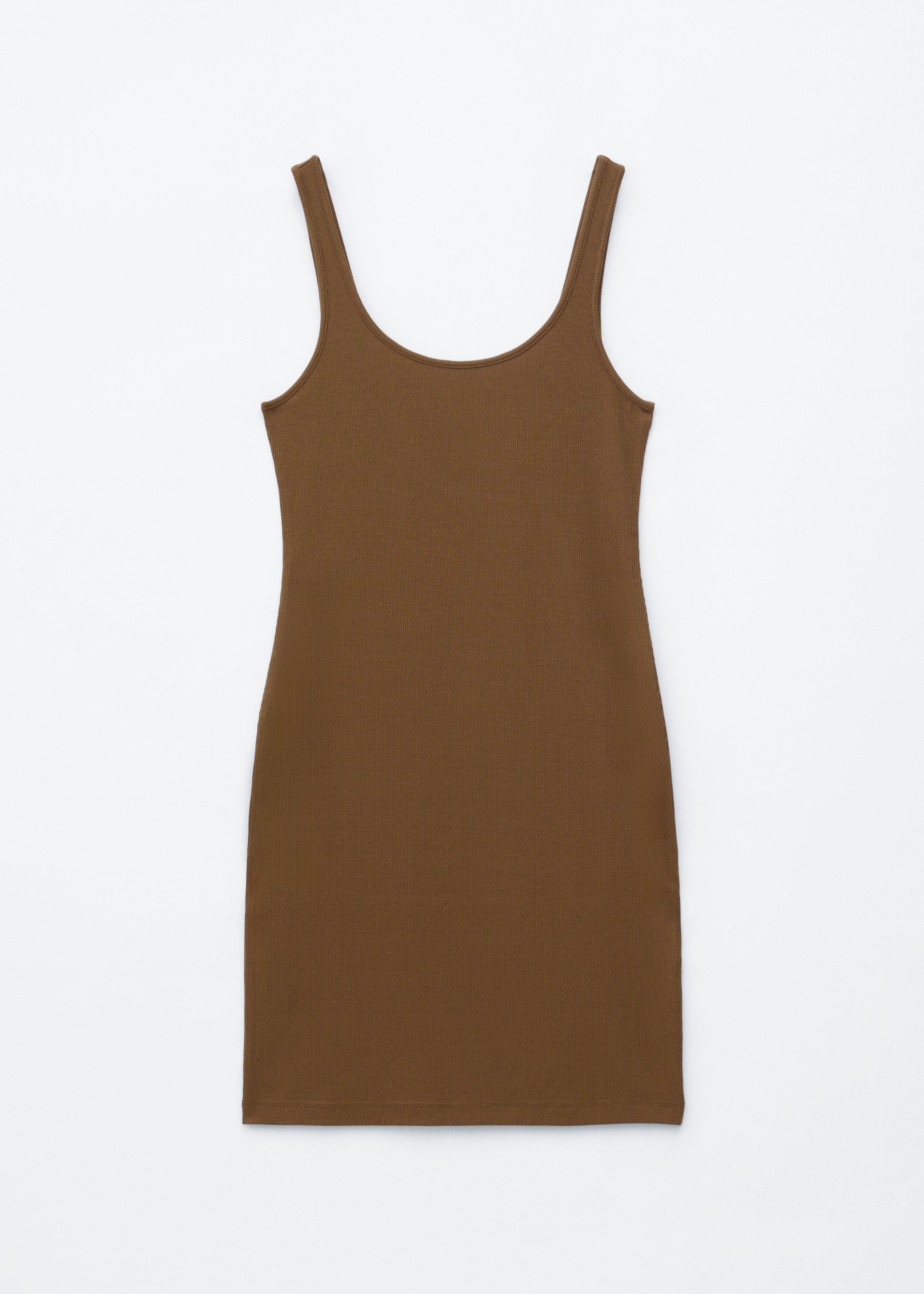 Vestido tipo camisola de alças - Castanho/Verde