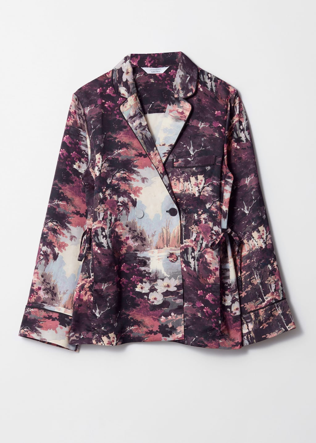 Image of Blazer chemise imprimé en satin