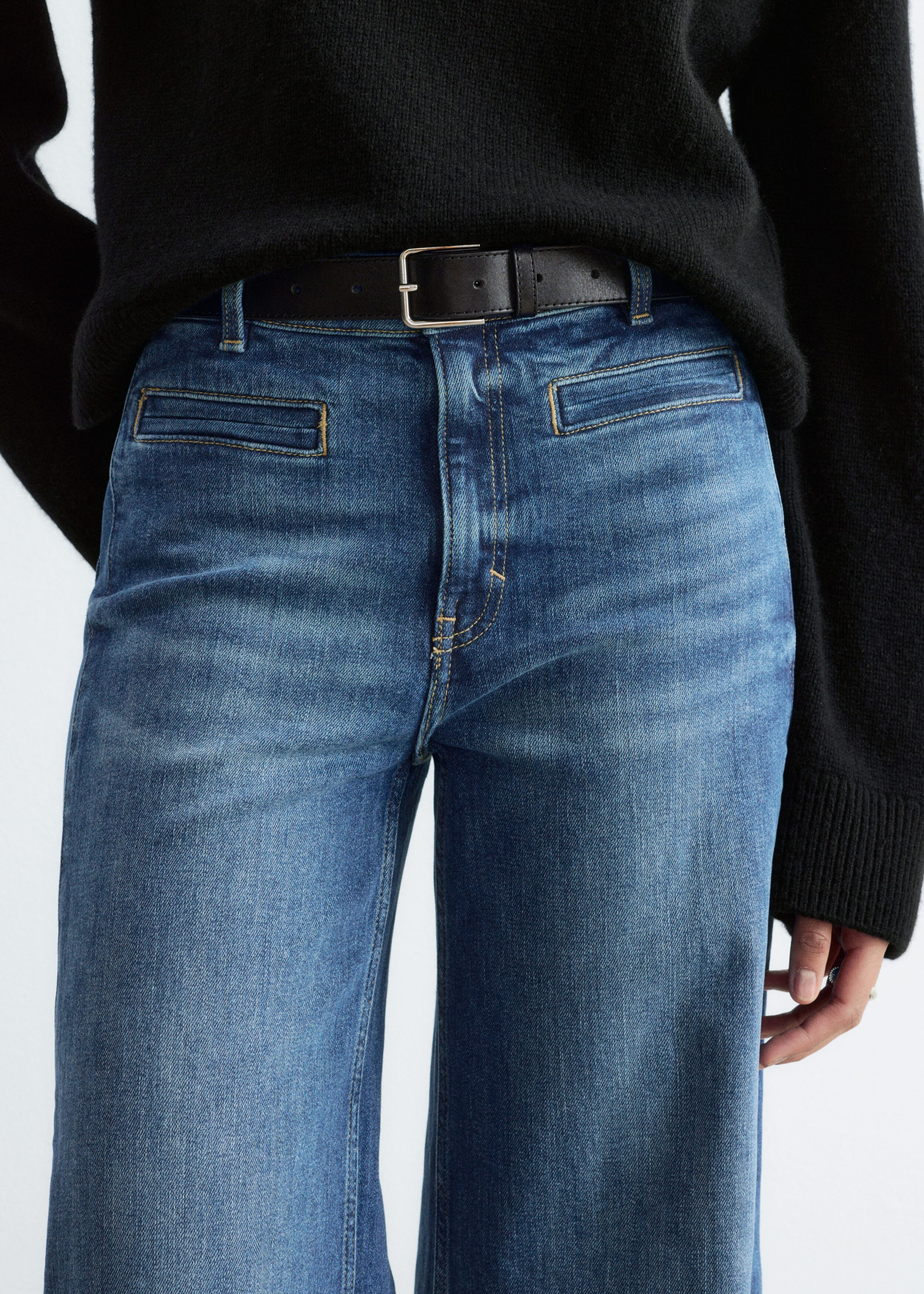 Regular Wide-Leg Jeans Mid Blue Wash