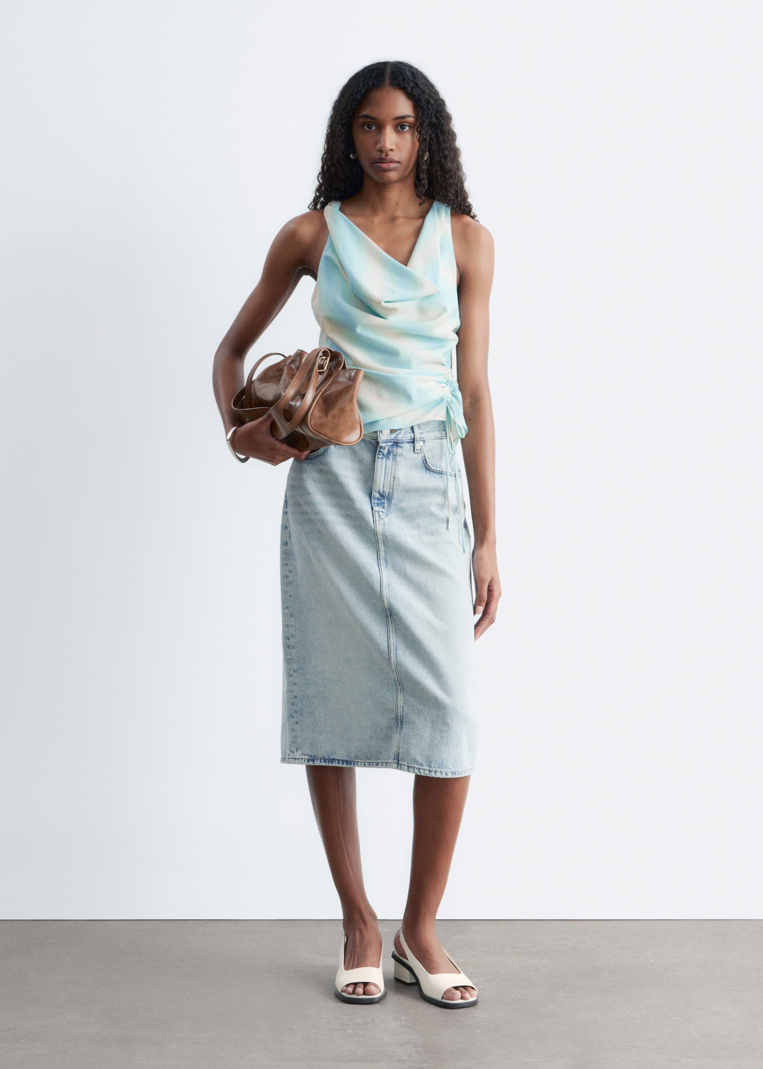 Image of Gonna midi in denim