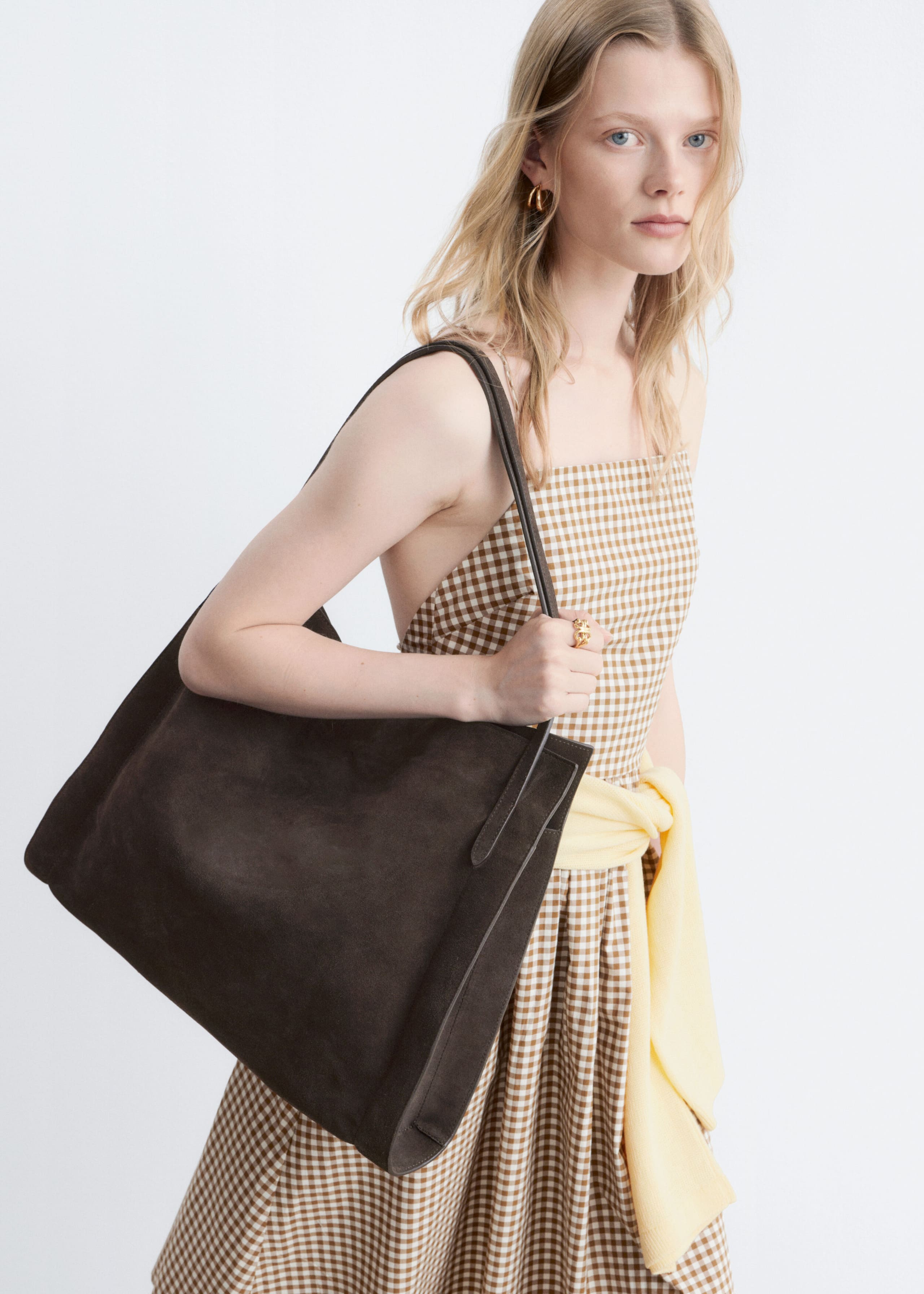 Soft Drape Open Tote - Dark Brown - Still Life