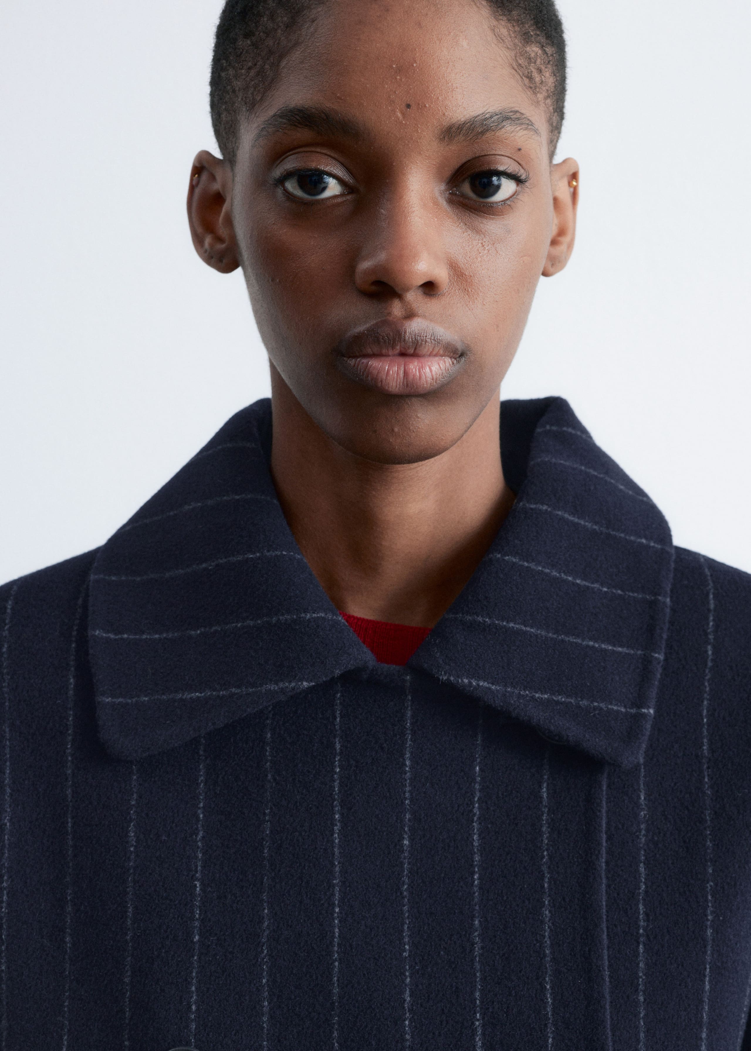 Image of Cocoon-Shaped Wool Jacket