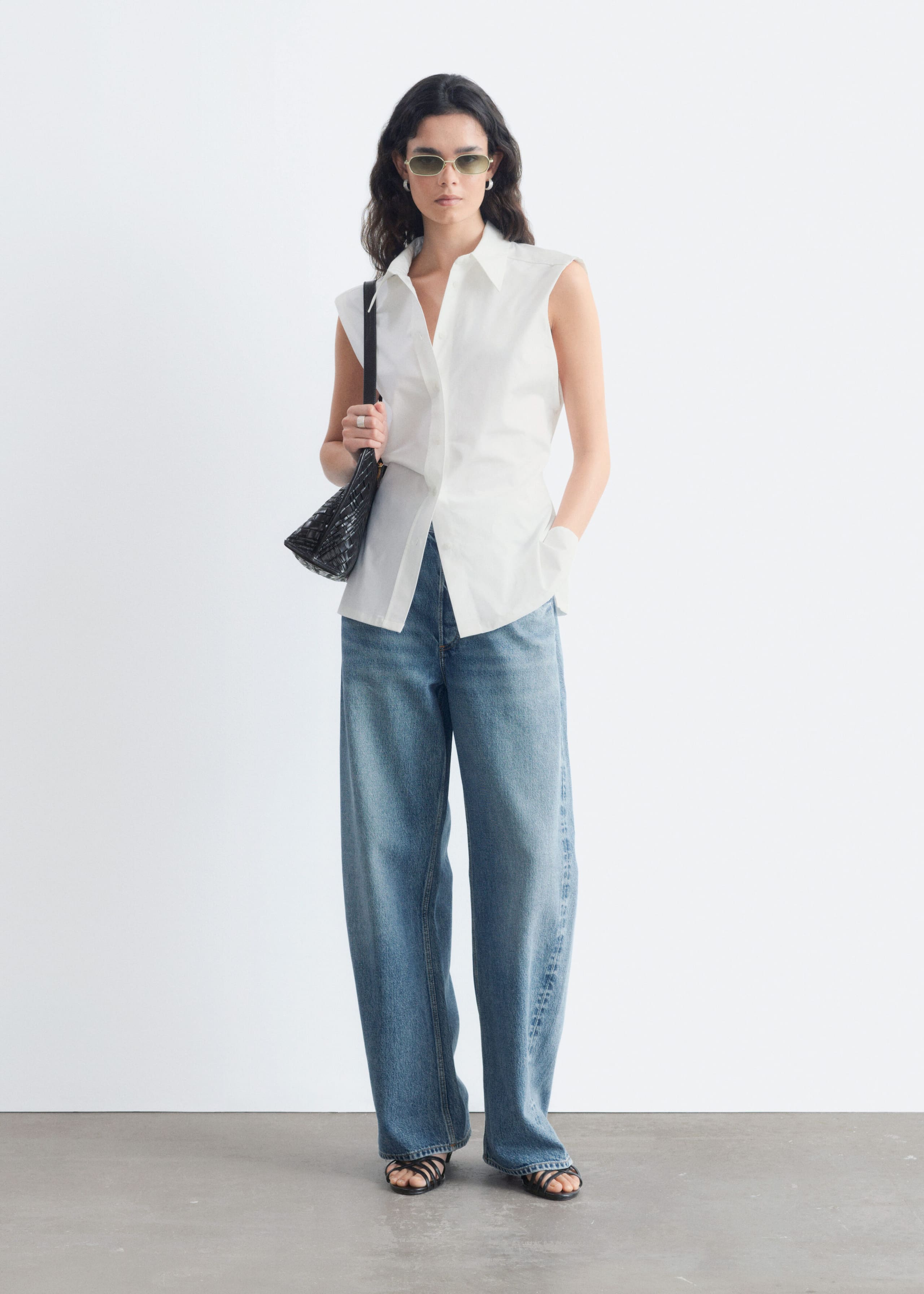 Pima Cotton Sleeveless Shirt - White - Still Life