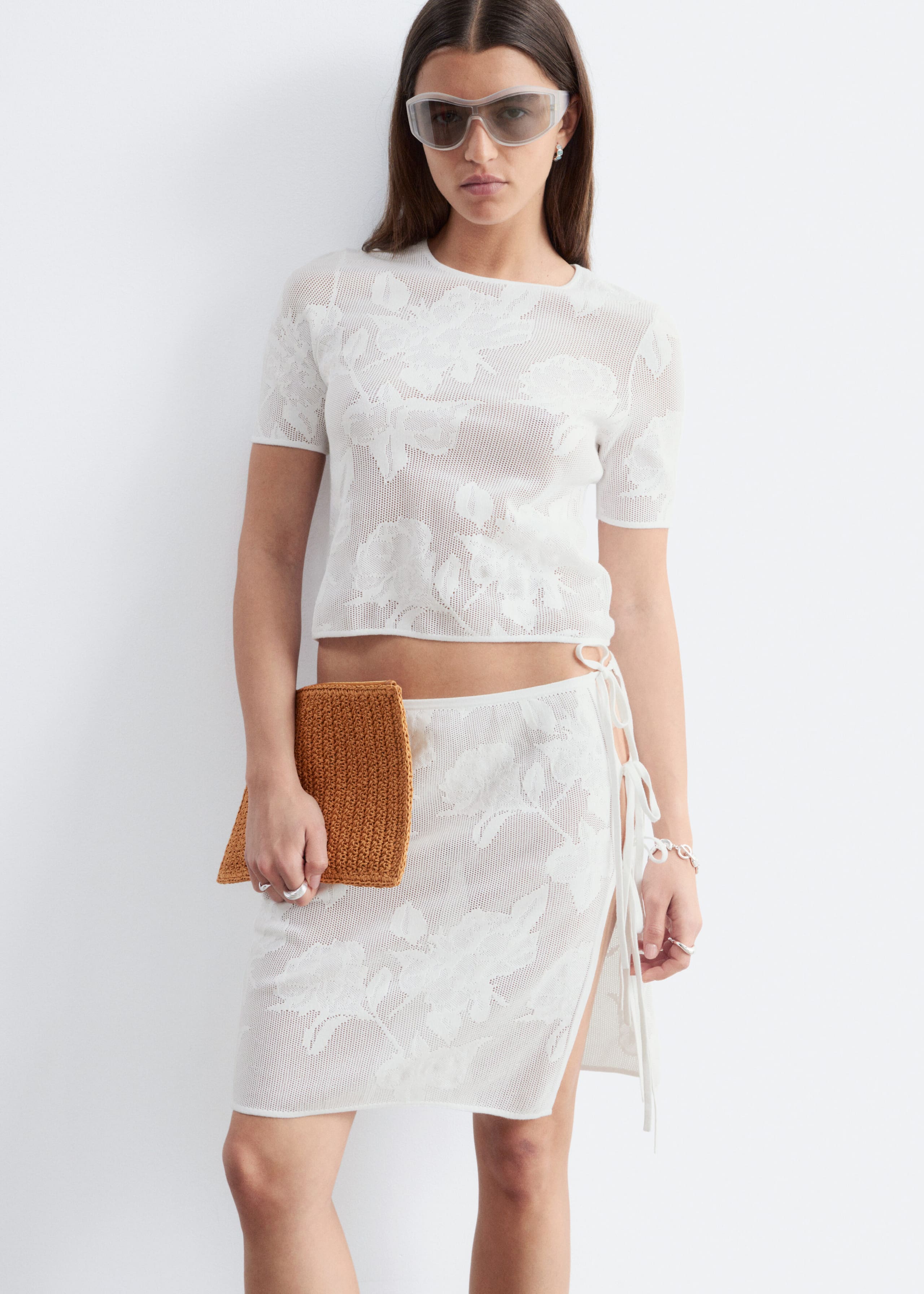 Image of Raffia Straw Flat Pouch