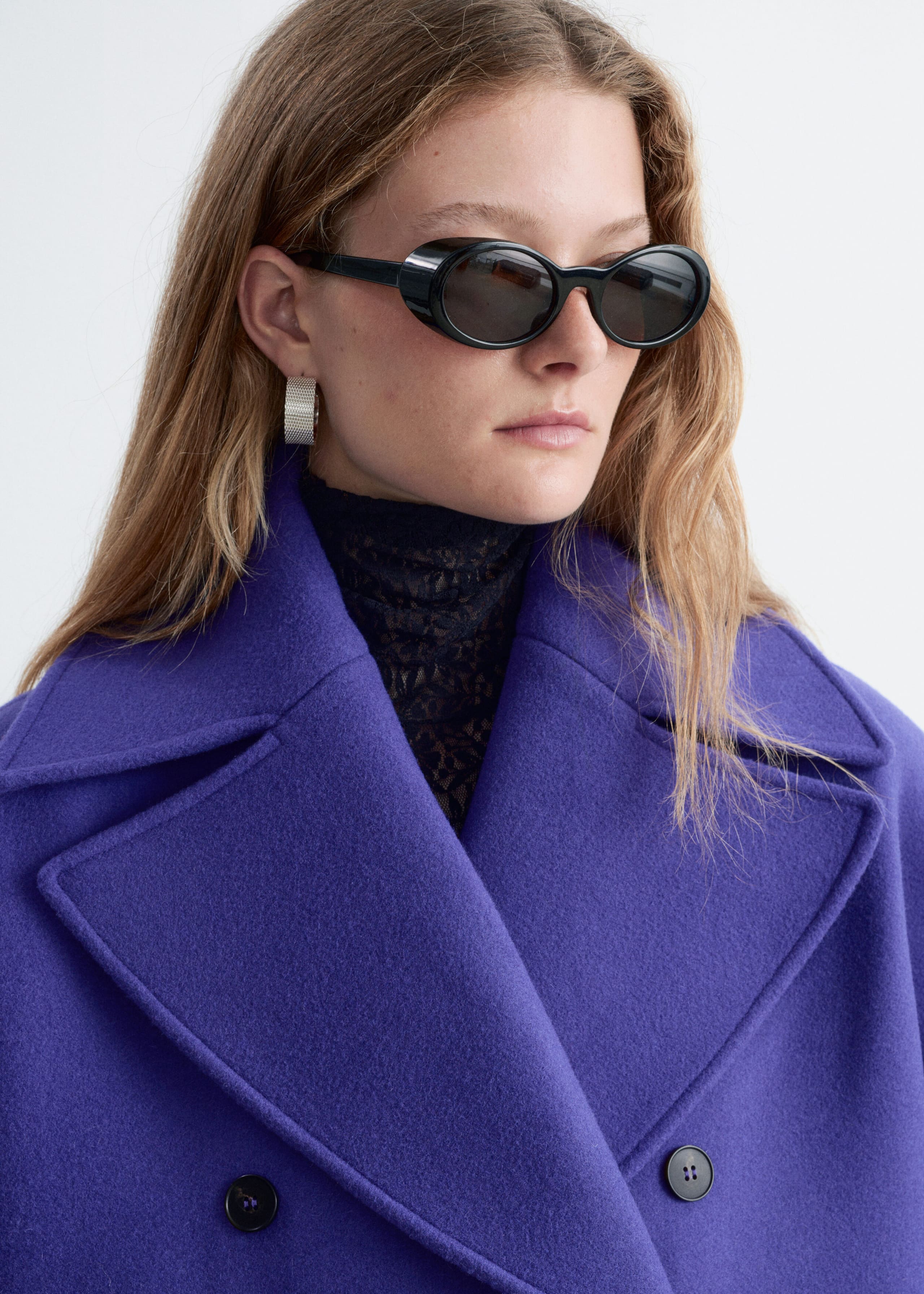 Skepparkavaj med vid krage – Lila – lookbook