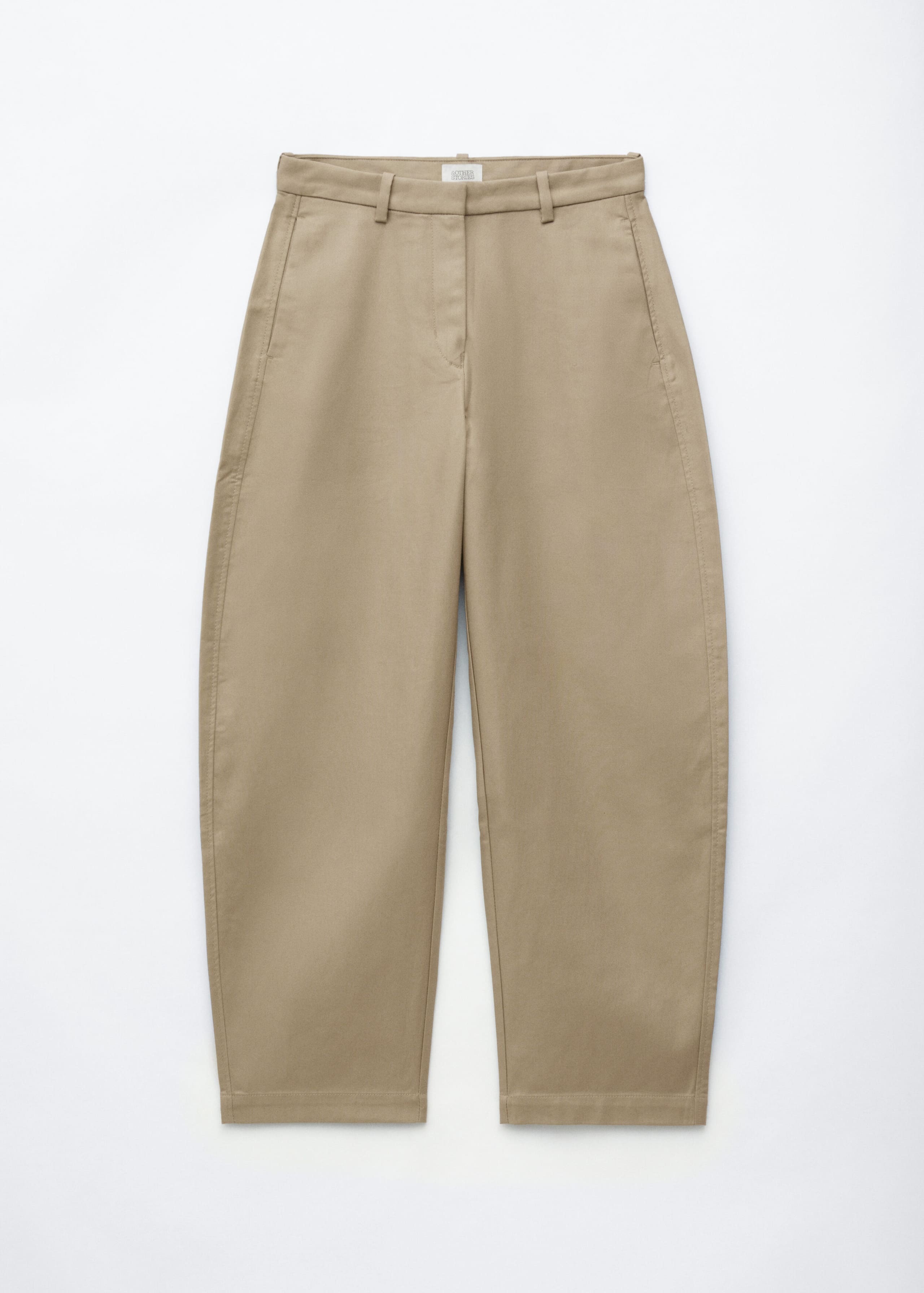 Cotton Twill Barrel Leg Trousers - Black - Still Life