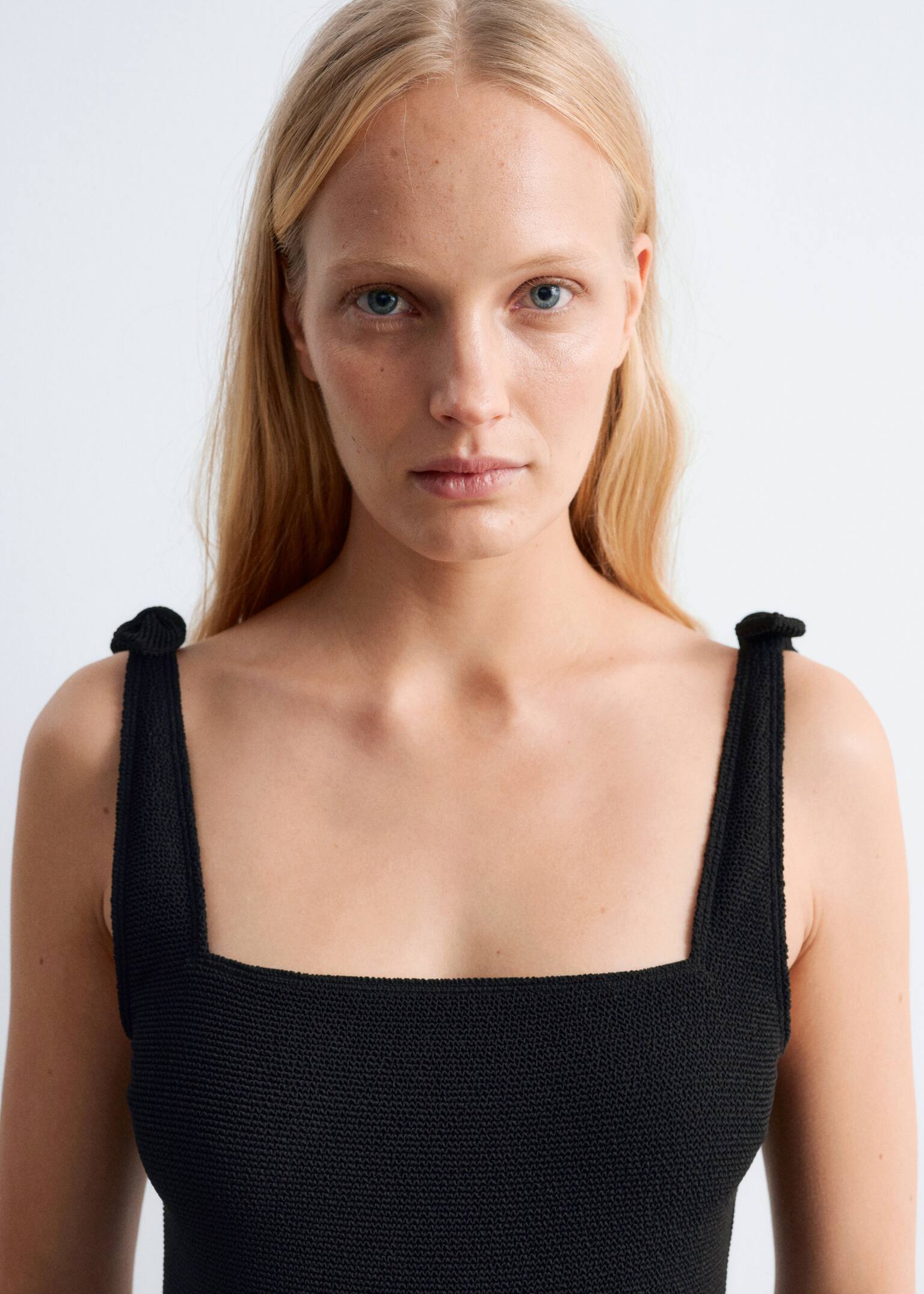 Costum de baie cu fundă texturată - Negru/Burgundy/Maro/Roz/Portocaliu/Khaki Green/Sky Blue - 4