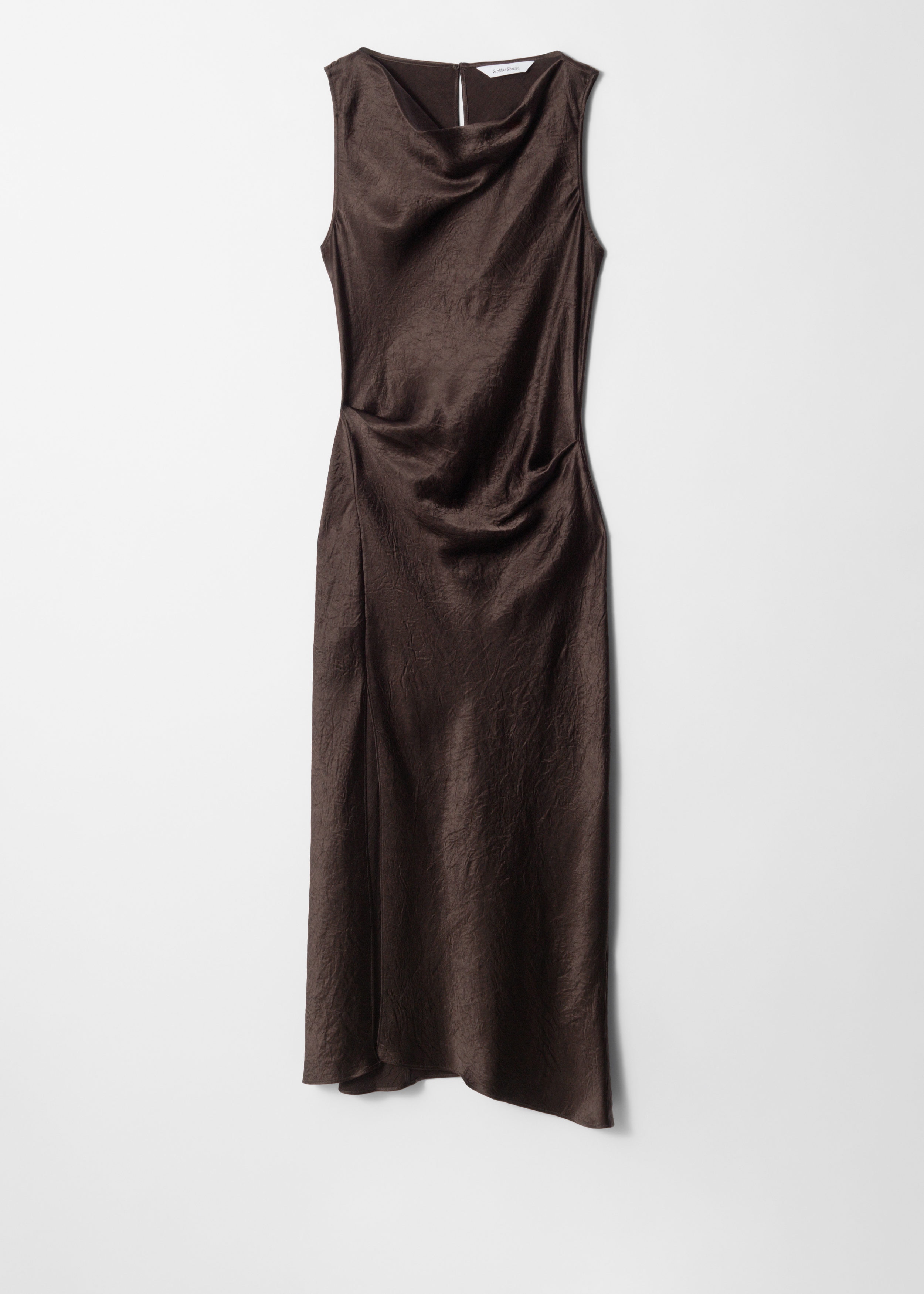 Draped Satin Midi Dress