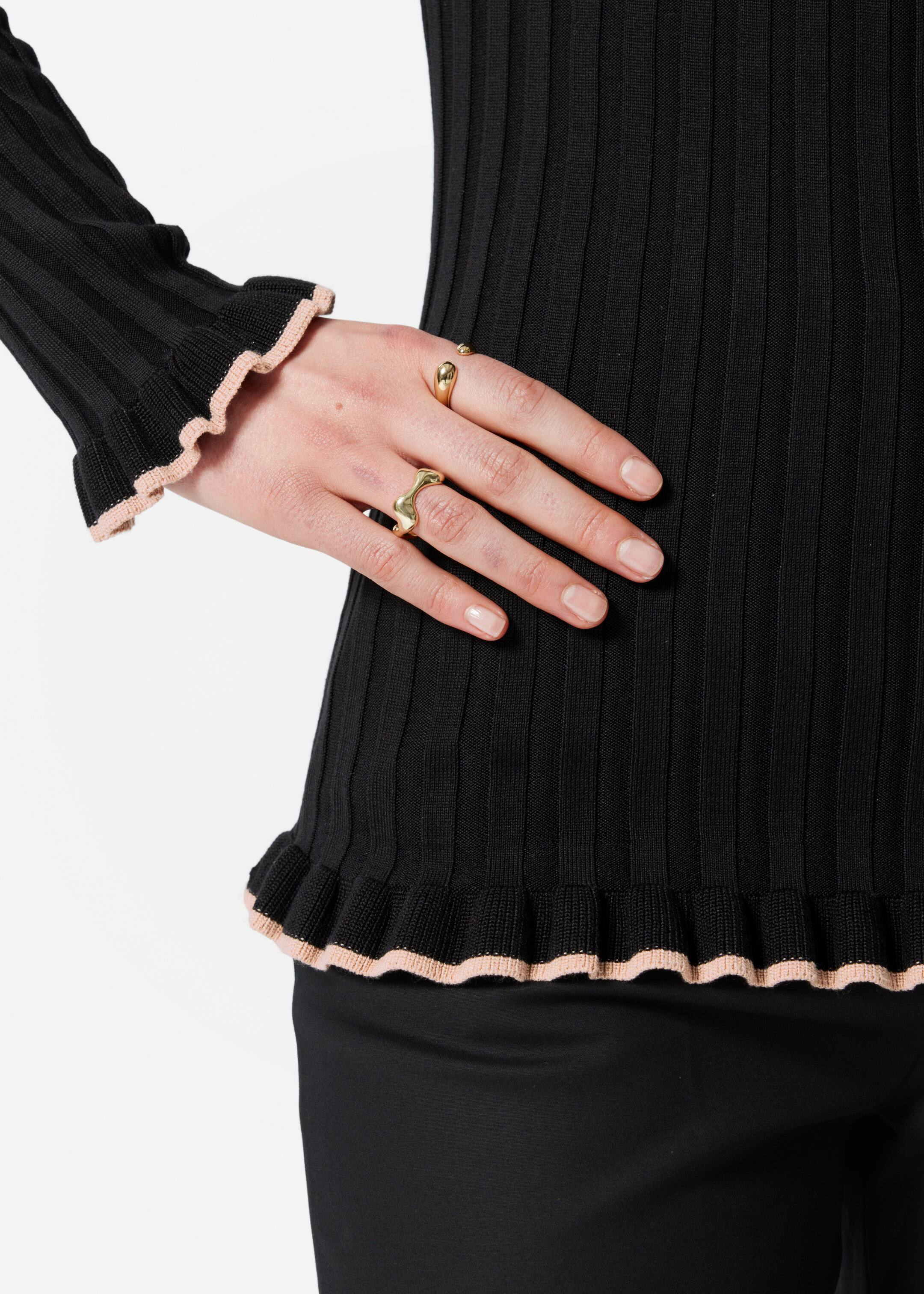 View larger image: Rib-Knit Polo Shirt - Black - Ladies | H&M GB 3