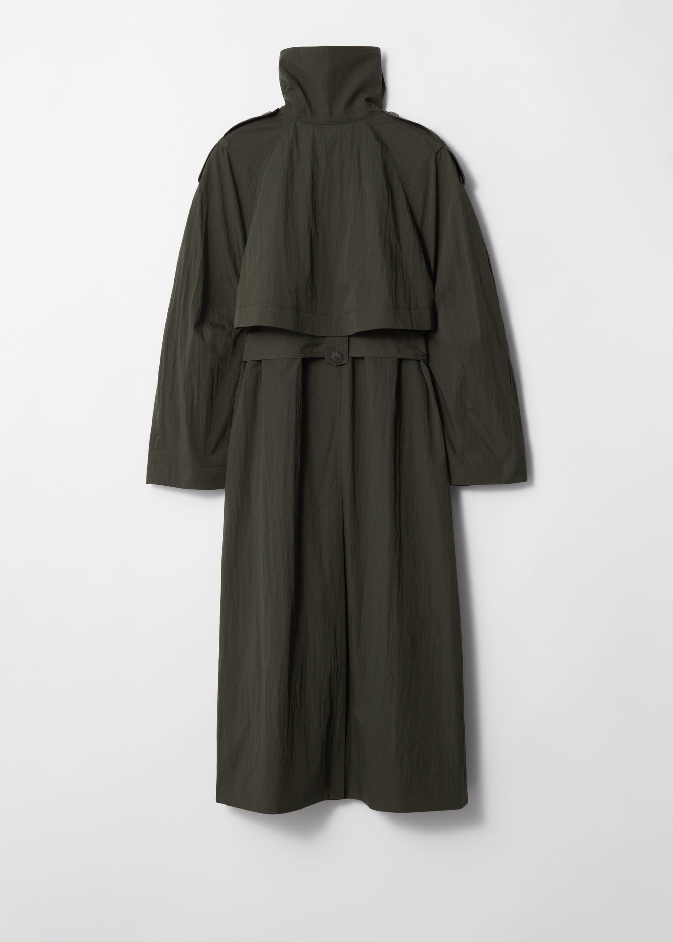 View larger image: High-Collar Trench Coat - Green - Ladies | H&M GB 3