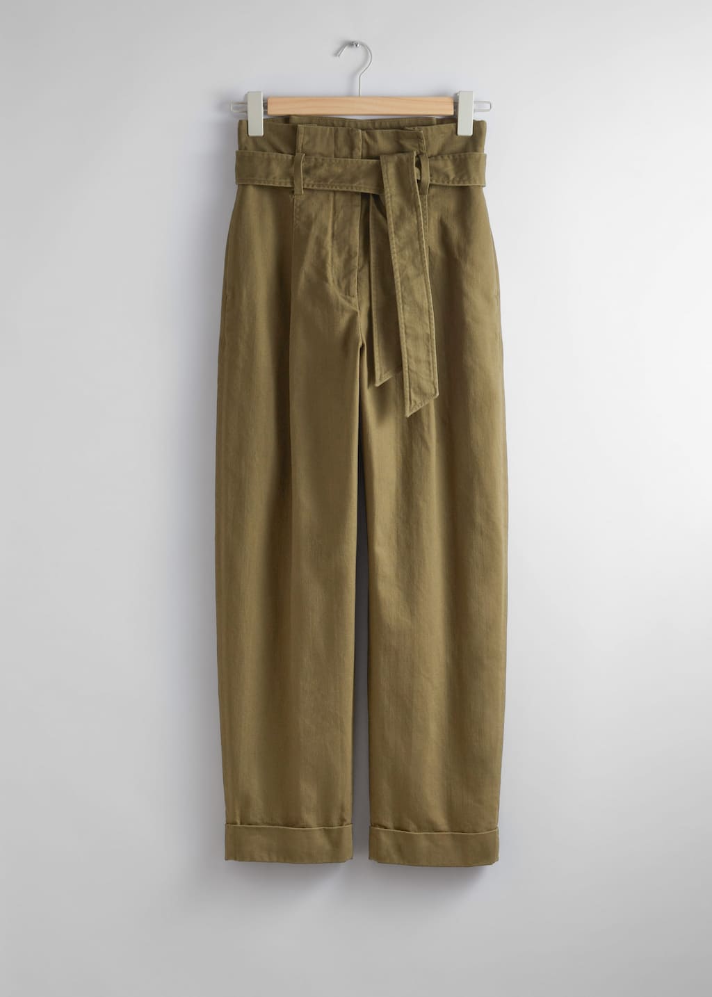 Pantaloni paperbag cropped - Kaki - Natura morta