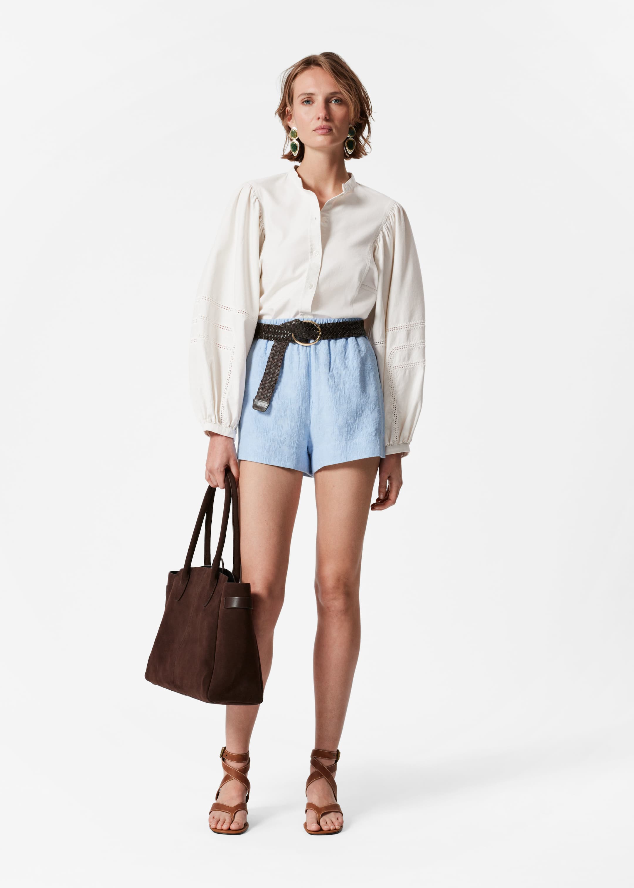 View larger image: Pull-On Jacquard Shorts - Light Blue - Ladies | H&M GB 2