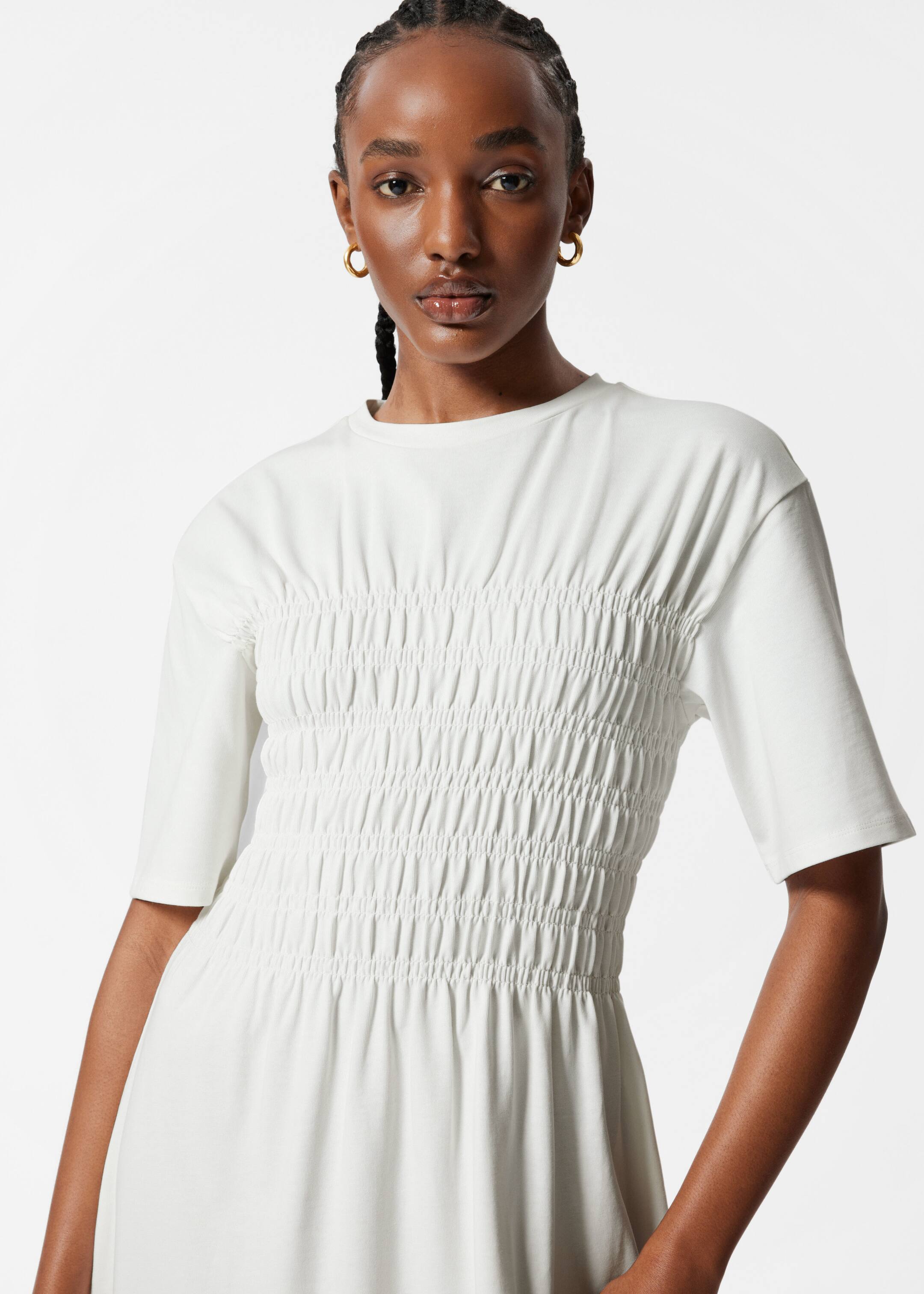 Vezi imaginea mai mare: Rochie Midi cu Smock - Alb - FEMEI | H&M RO 2