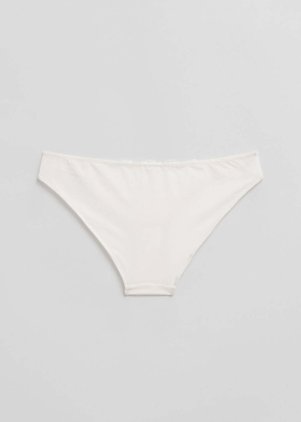 Seashell Embroidered Lace Briefs - Cream - Still Life