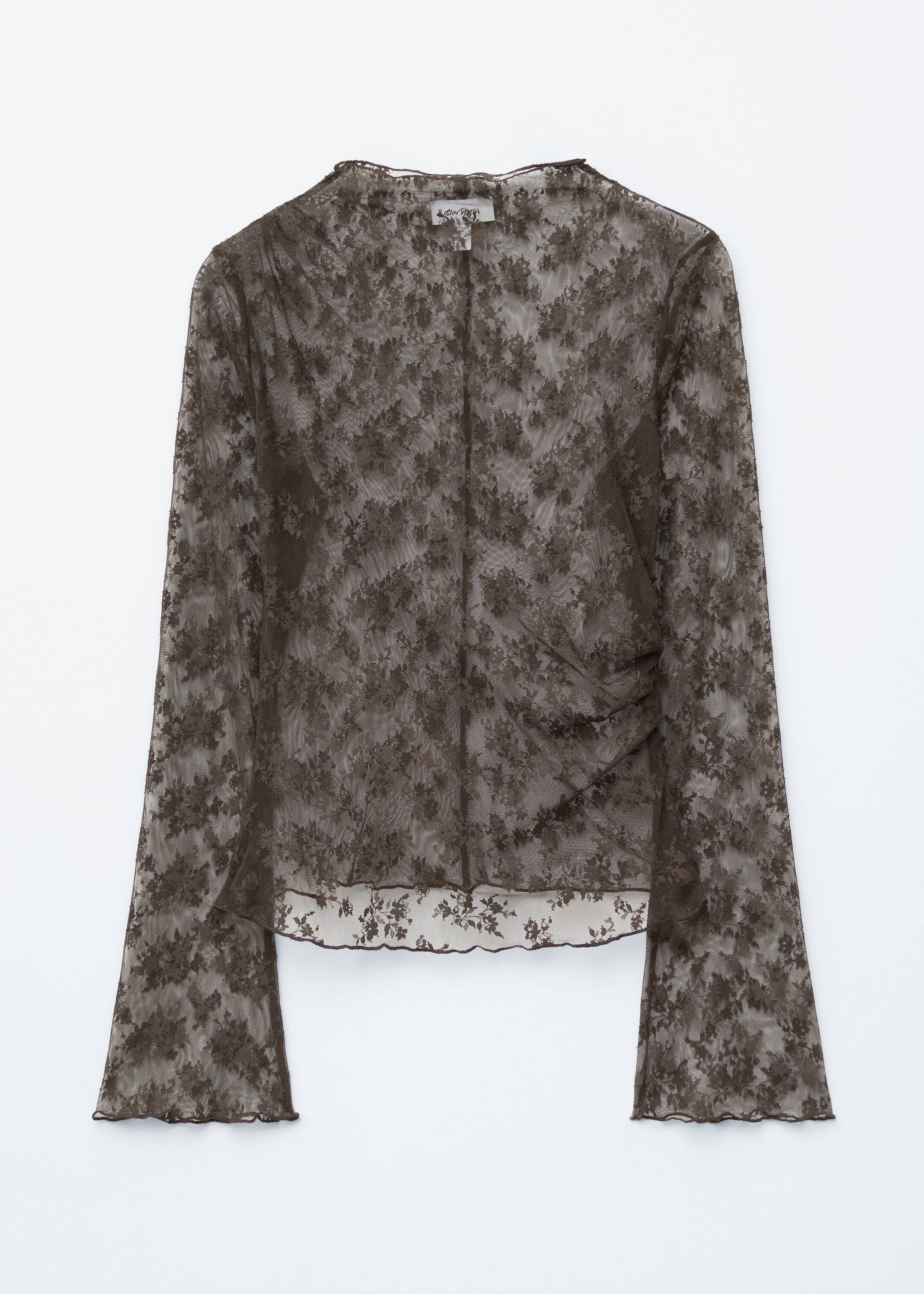 Agrandir l'image: Haut en dentelle à manches longues - Marron foncé - FEMME | H&M CH 6