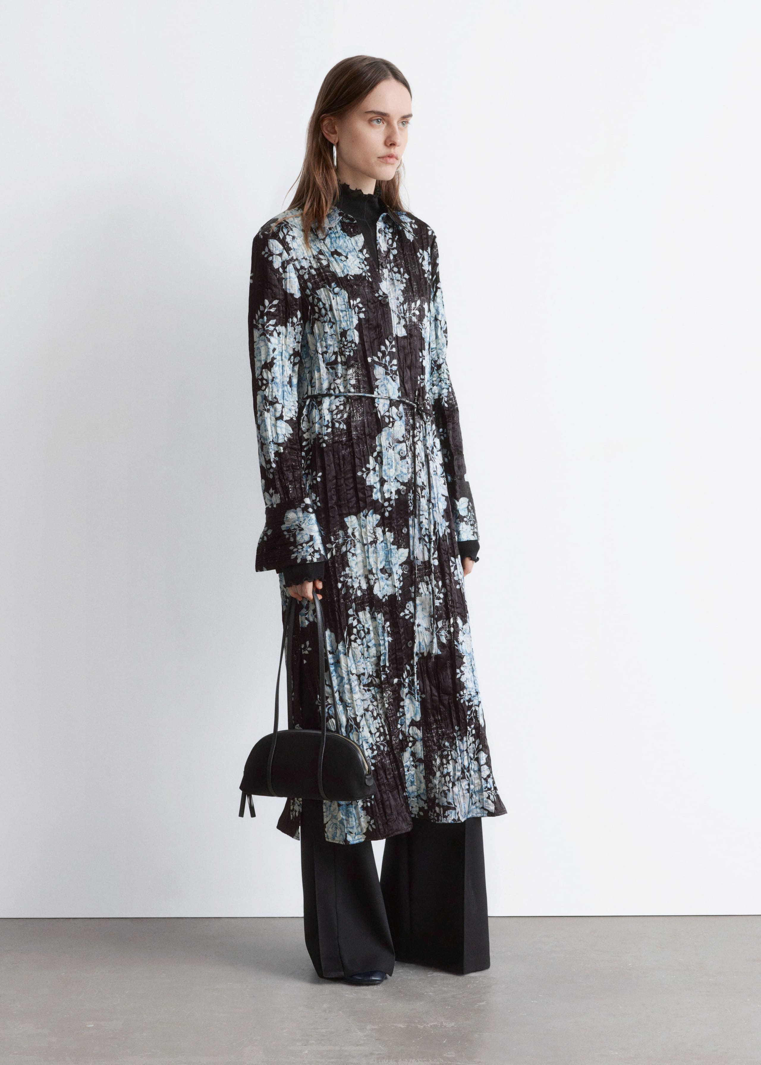Image of Crêpe Midi Shirt Dress