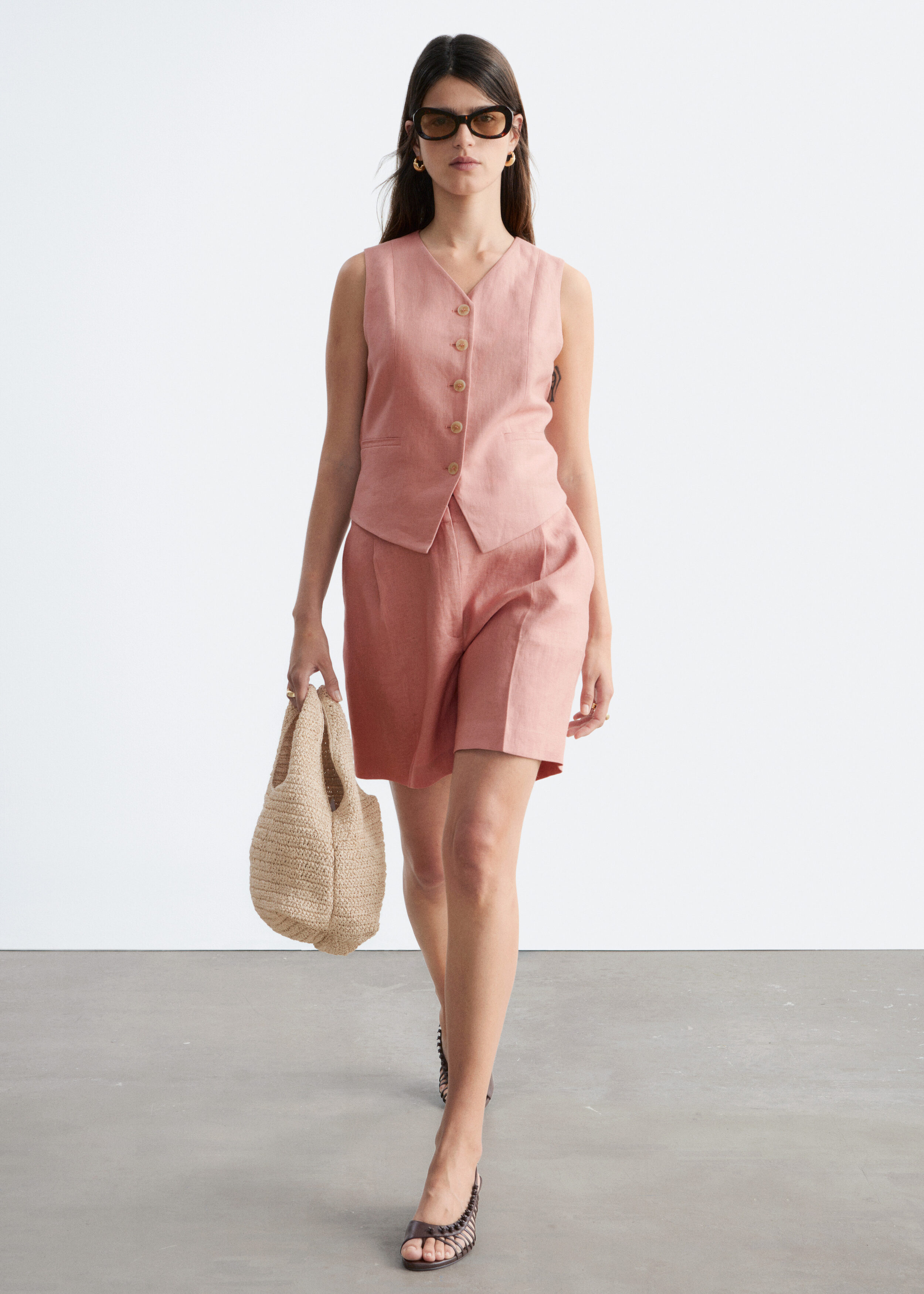 Linen Vest - Pink - Clothing - & Other Stories US