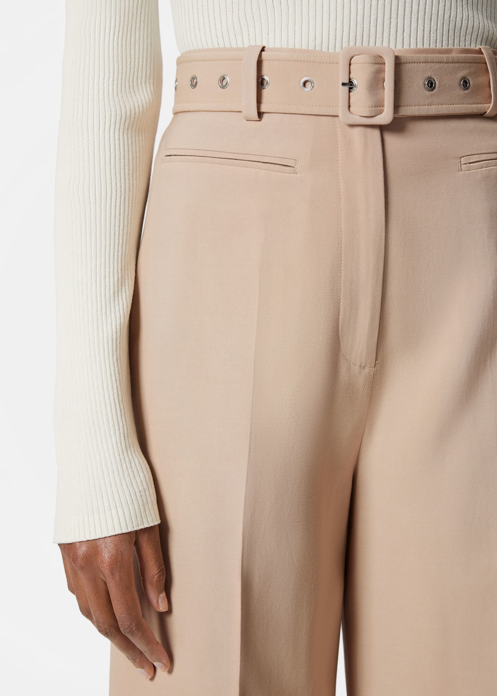 Press-Crease Trousers - Beige - Lookbook