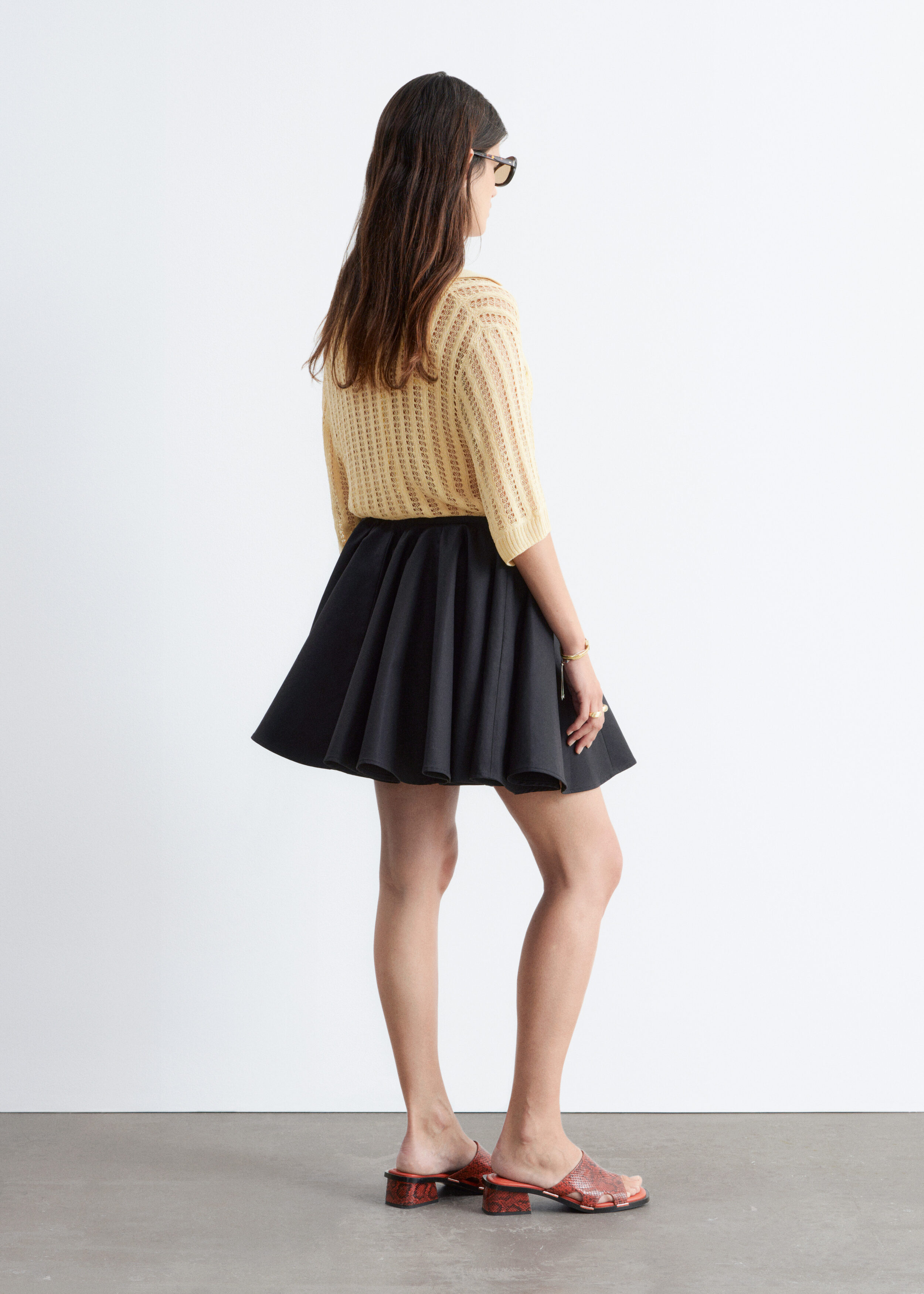 Cotton Circle Mini Skirt - Black - & Other Stories US