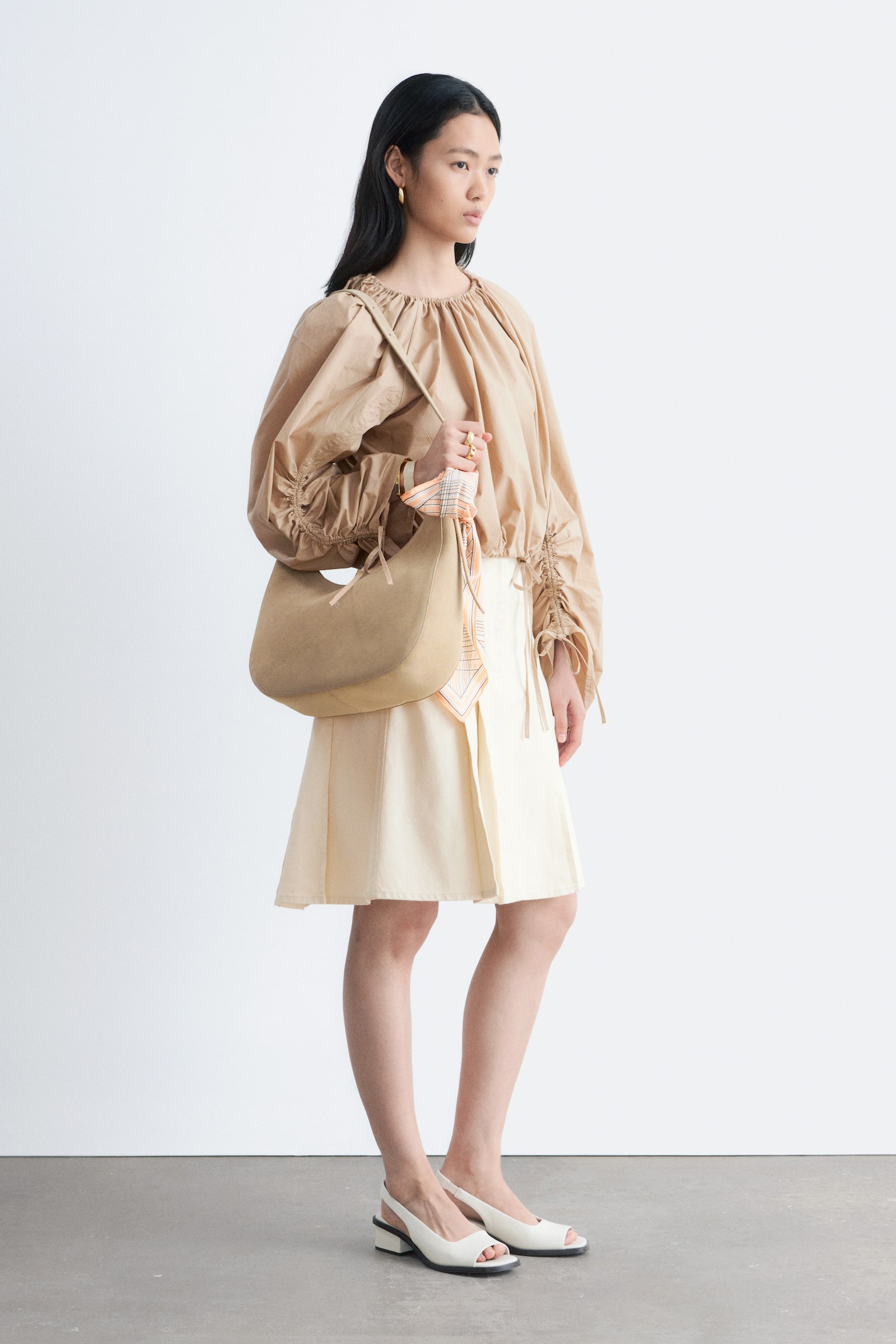 Sculptural Drawstring Blouse - 5