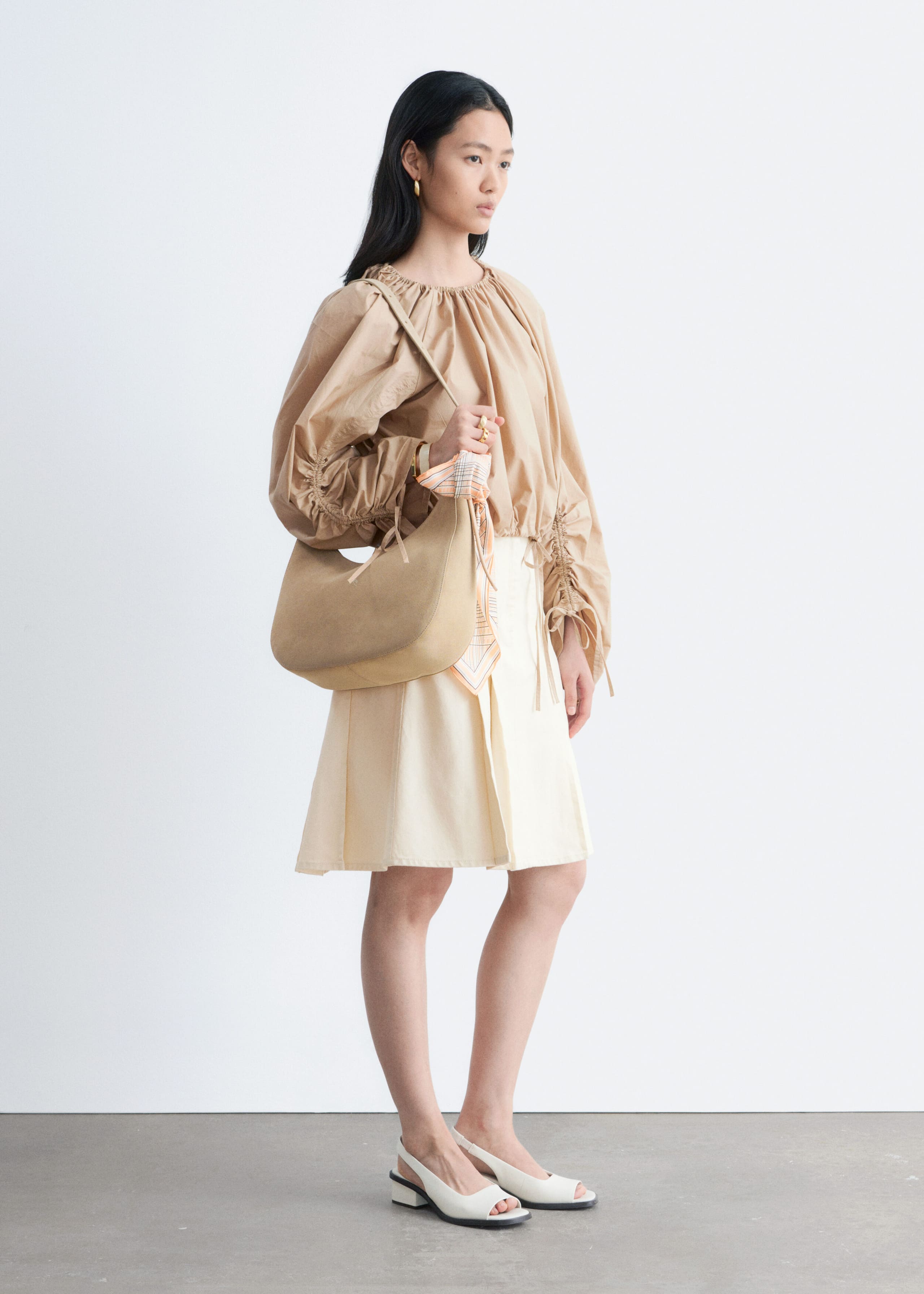 Image of Sculptural Drawstring Blouse