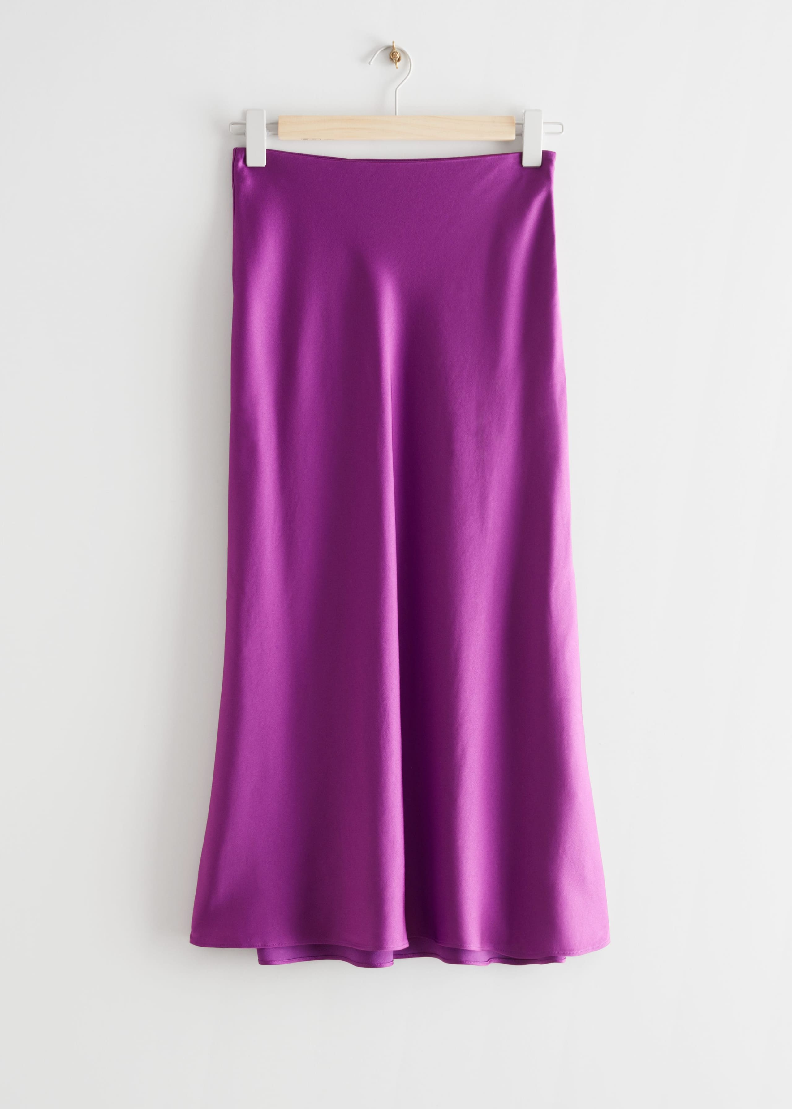 Satin Midi Skirt - Purple - Still Life