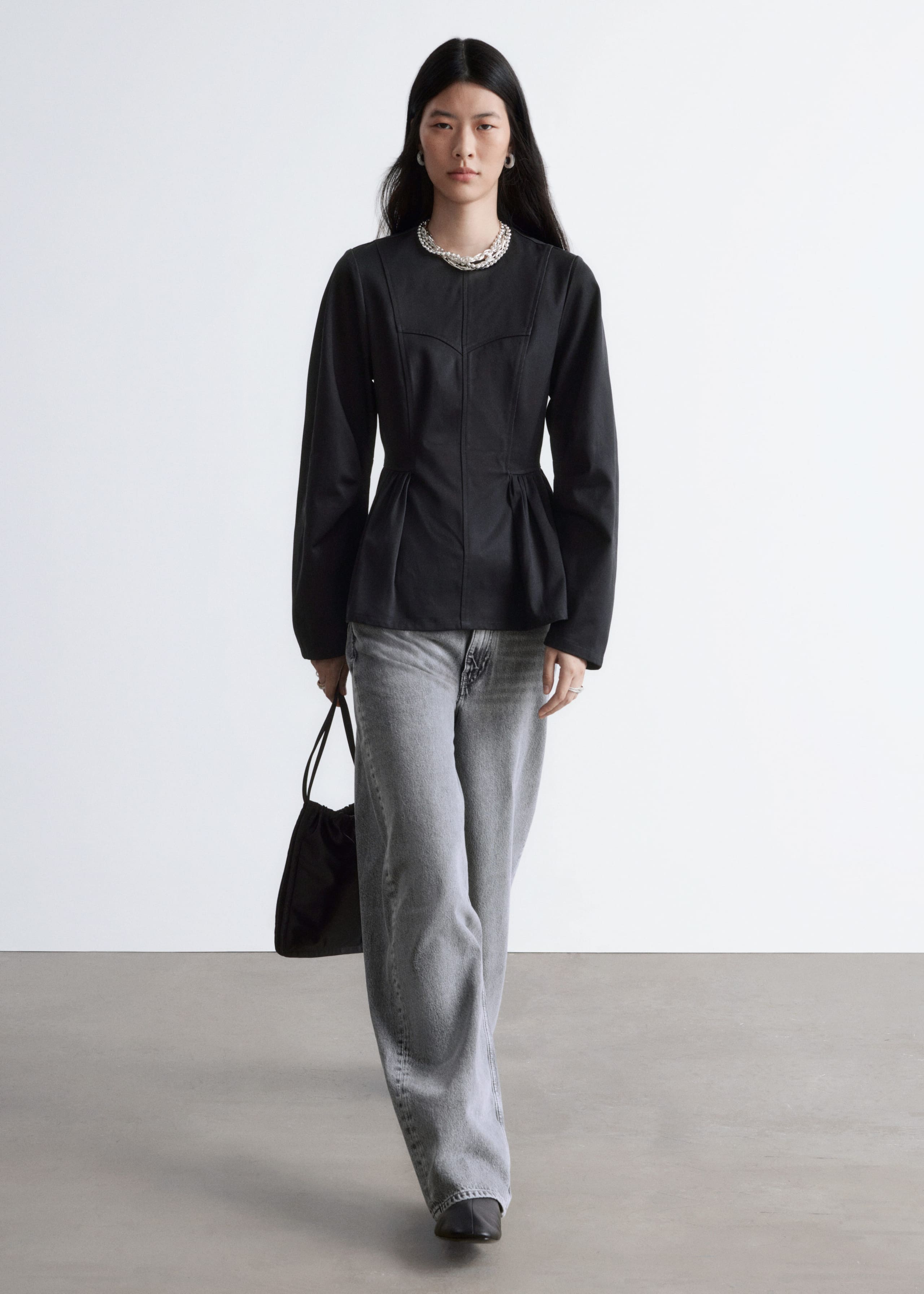 Image of Cotton Peplum Top