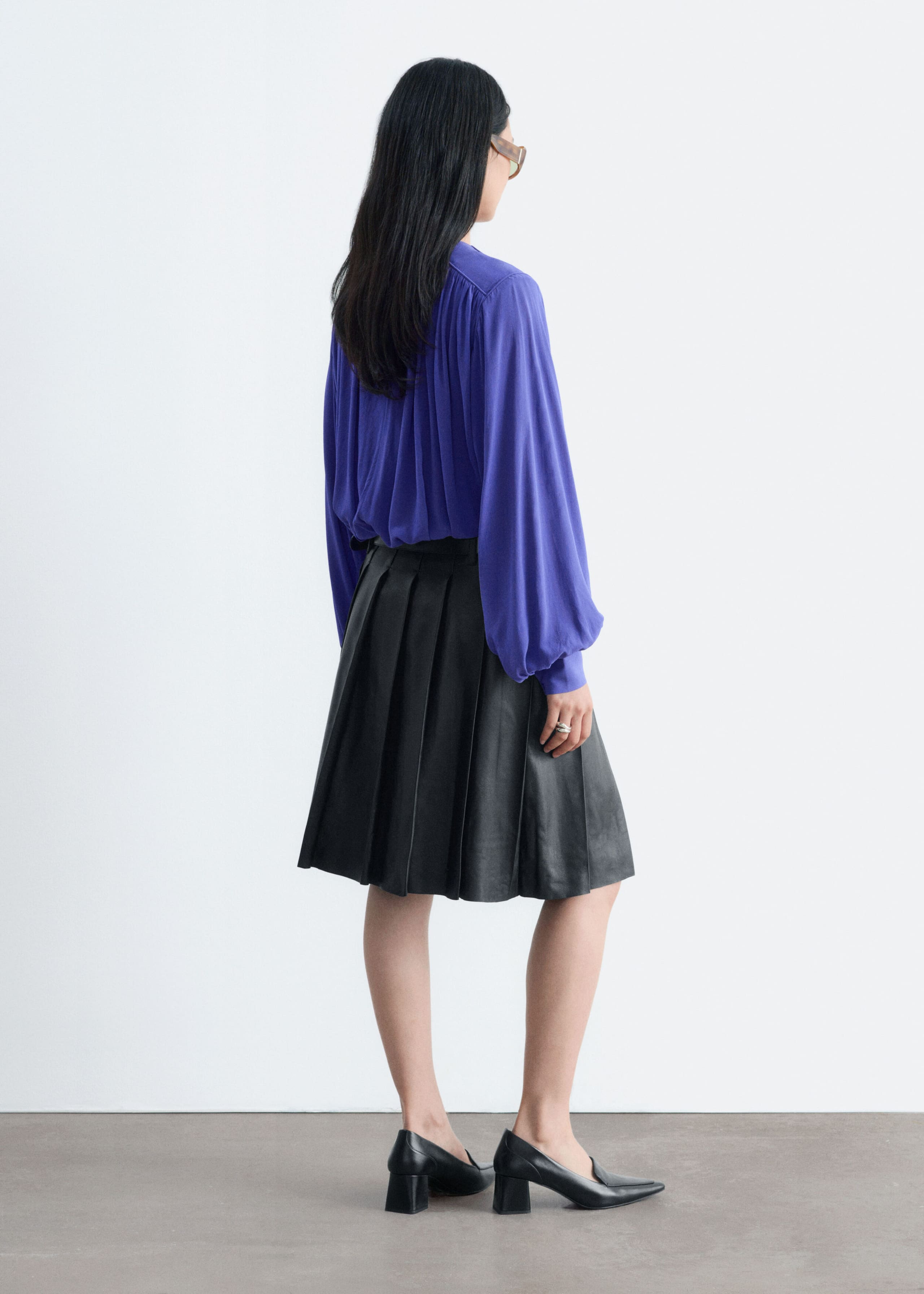 Blusa fruncida - Morado - Lookbook