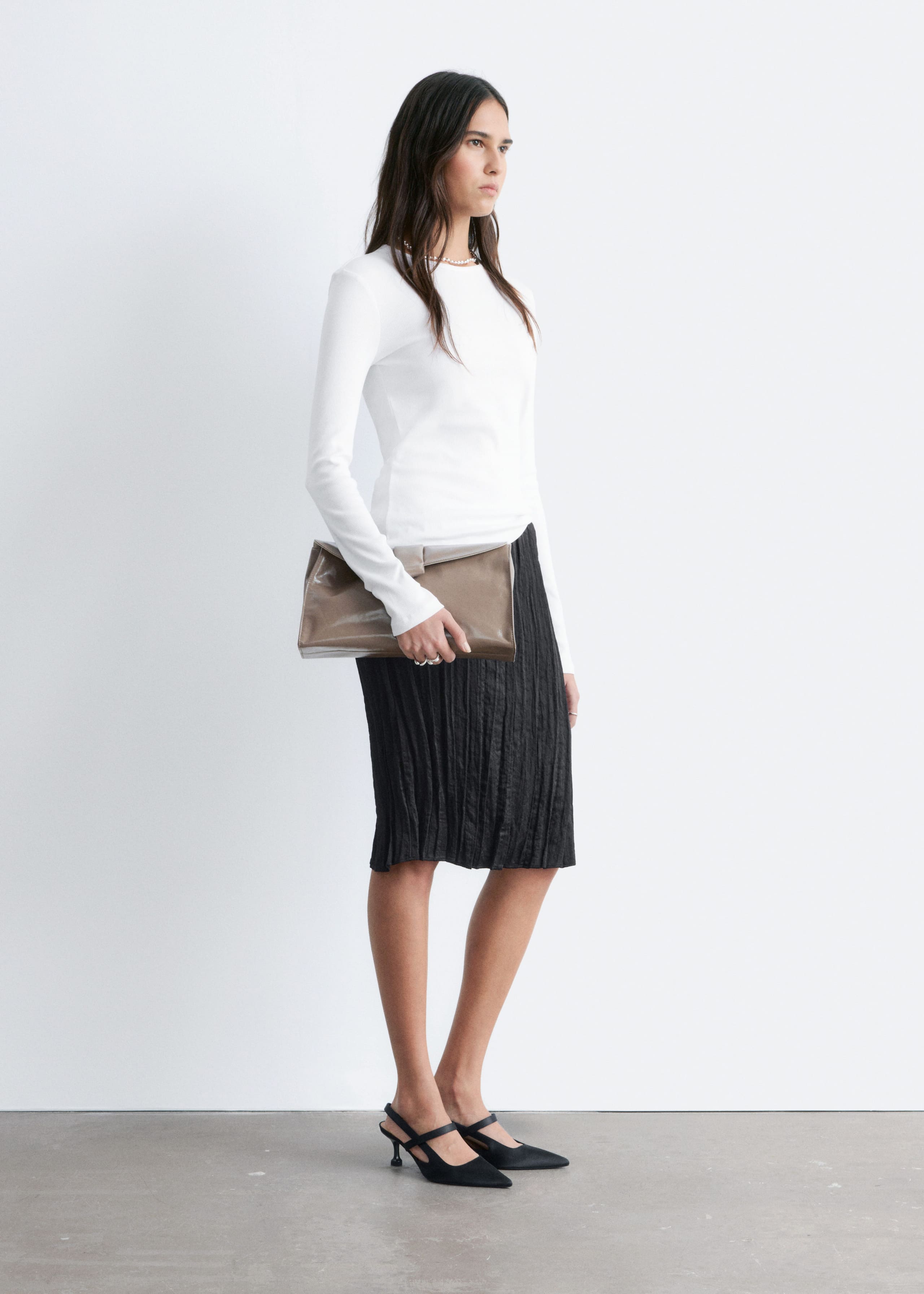 Image of Ribbed Long-Sleeve Top