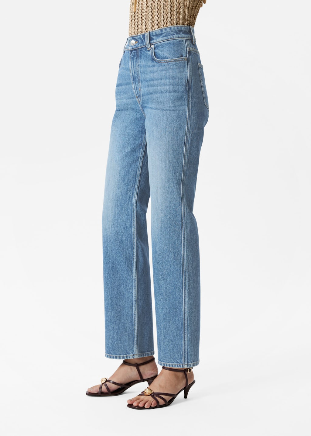 Image of High-Waist Straight-Leg Jeans