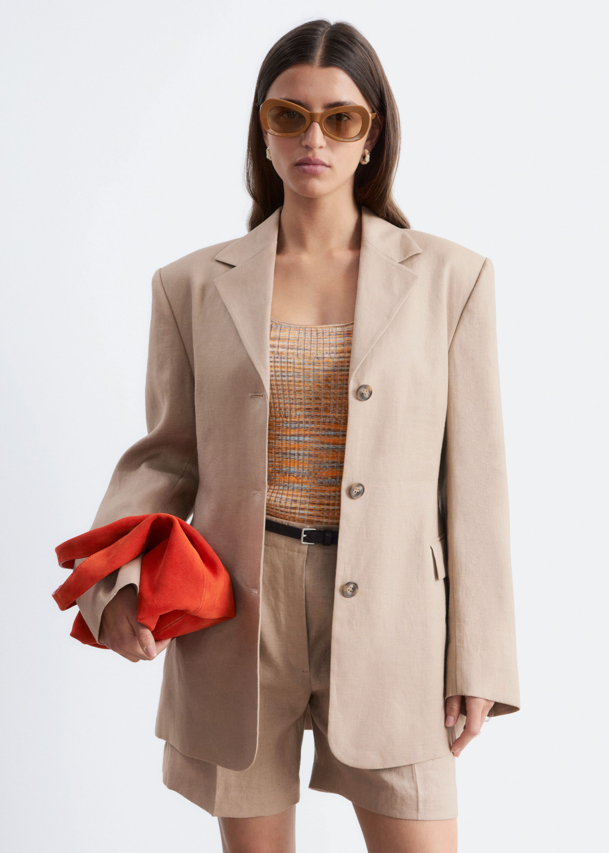 Image of Tapered Linen Blazer
