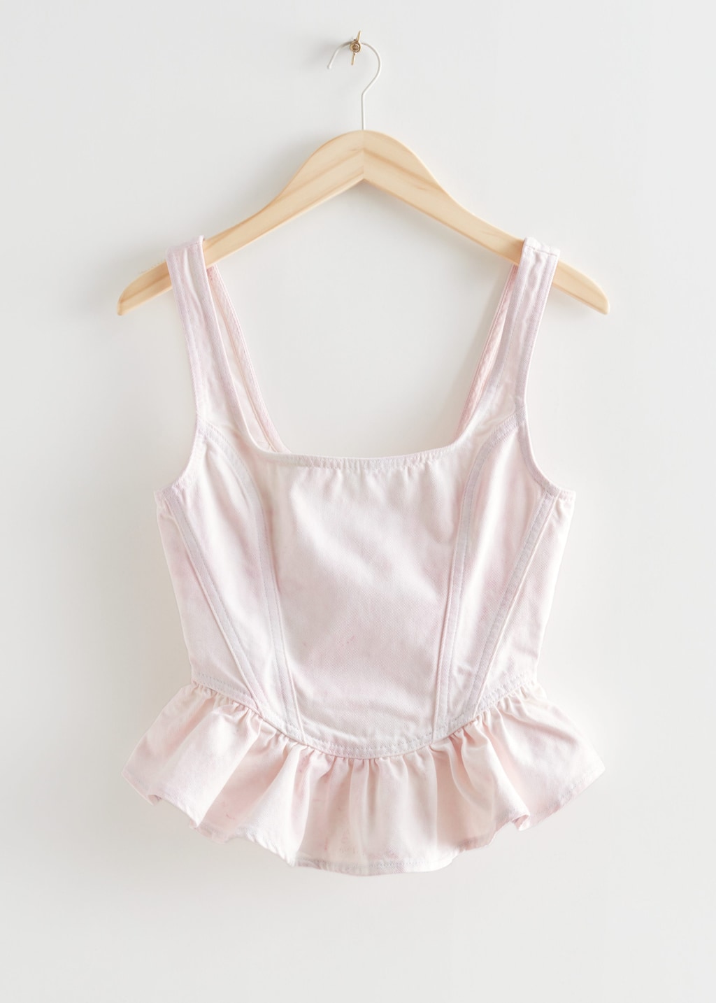 Ruffled Denim Top - Pink - Natura morta