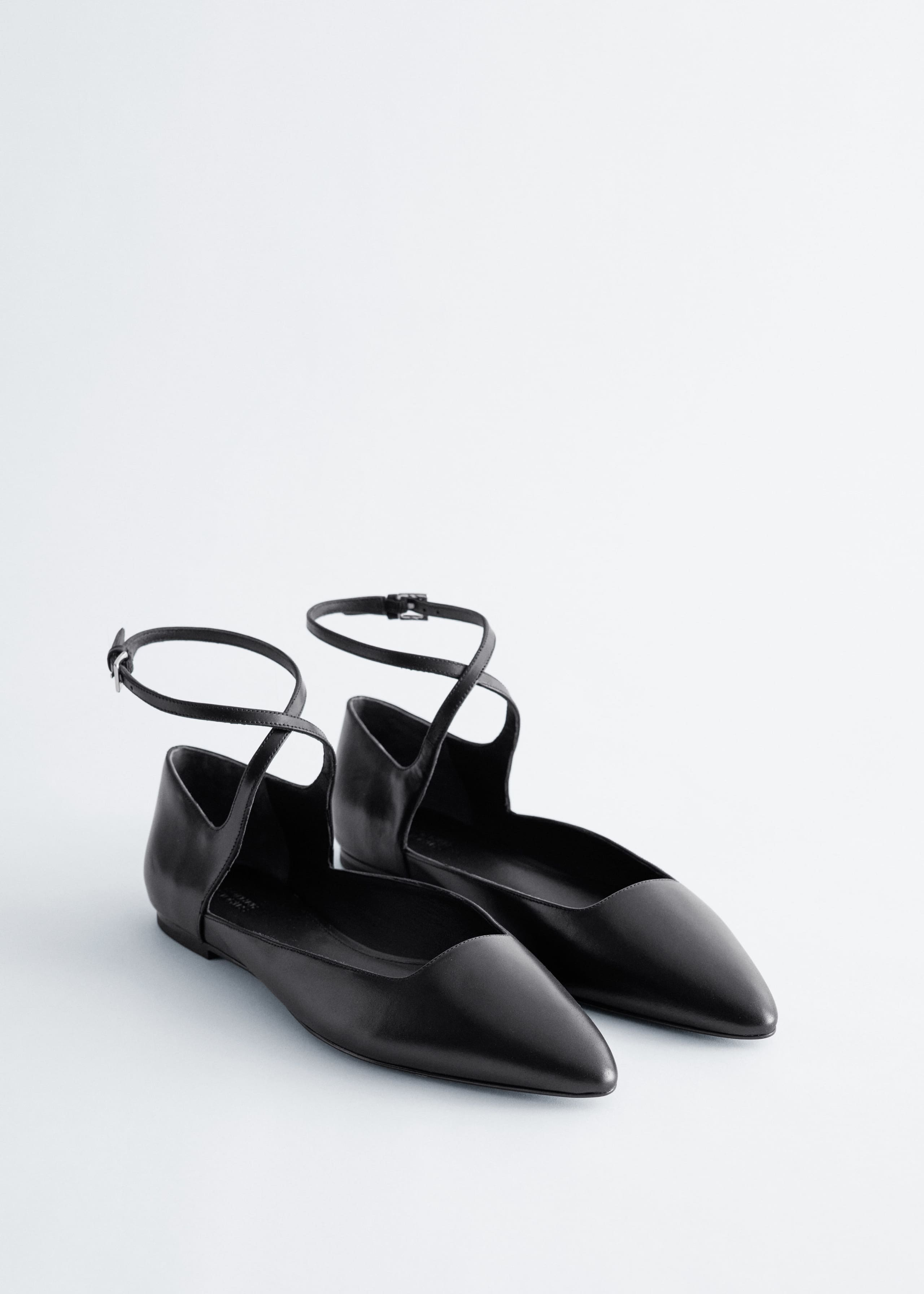 Leather Cross-Strap Ballet Flats - Cognac Brown - Still Life