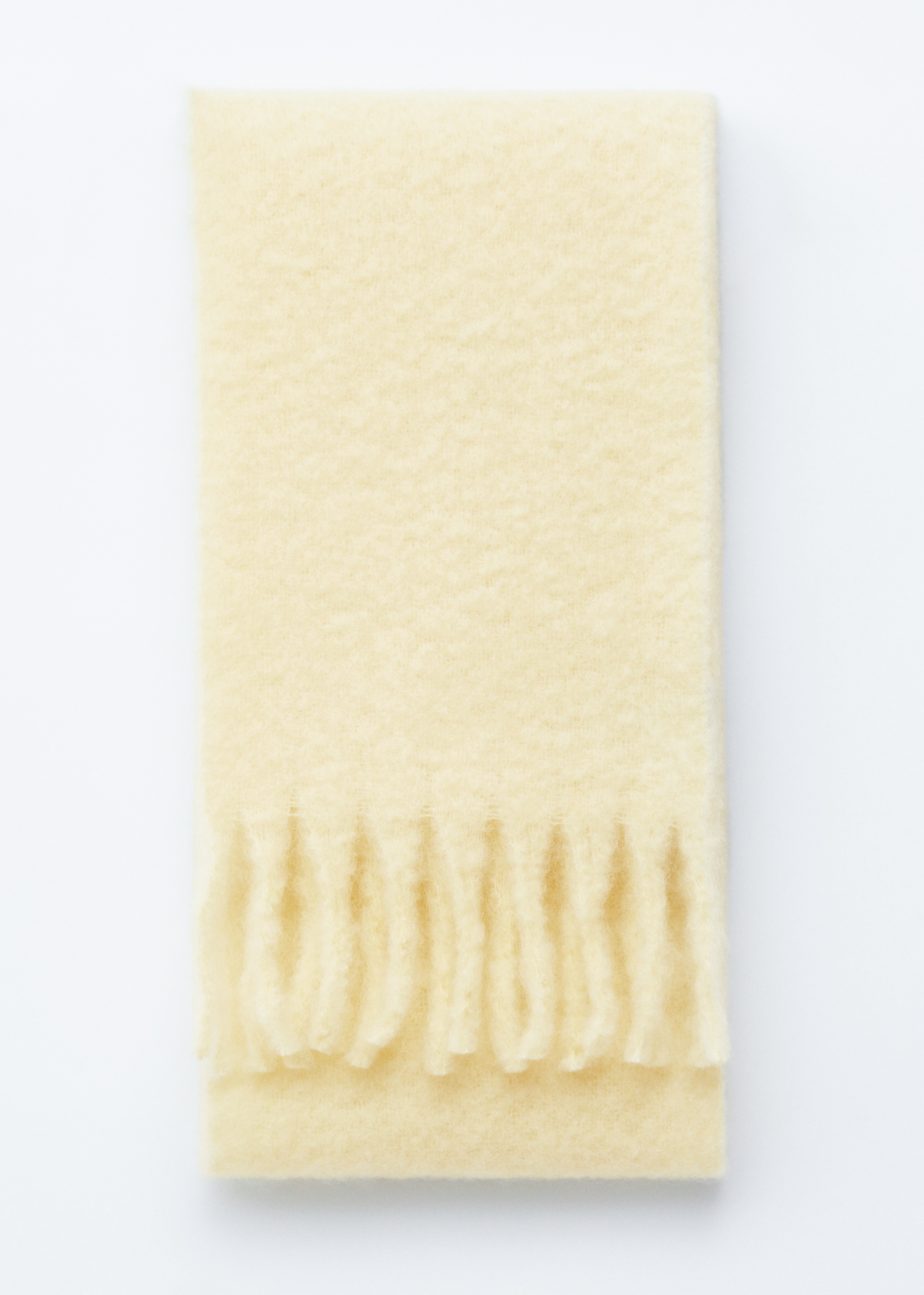 Large Mohair-Blend Scarf - Light Yellow