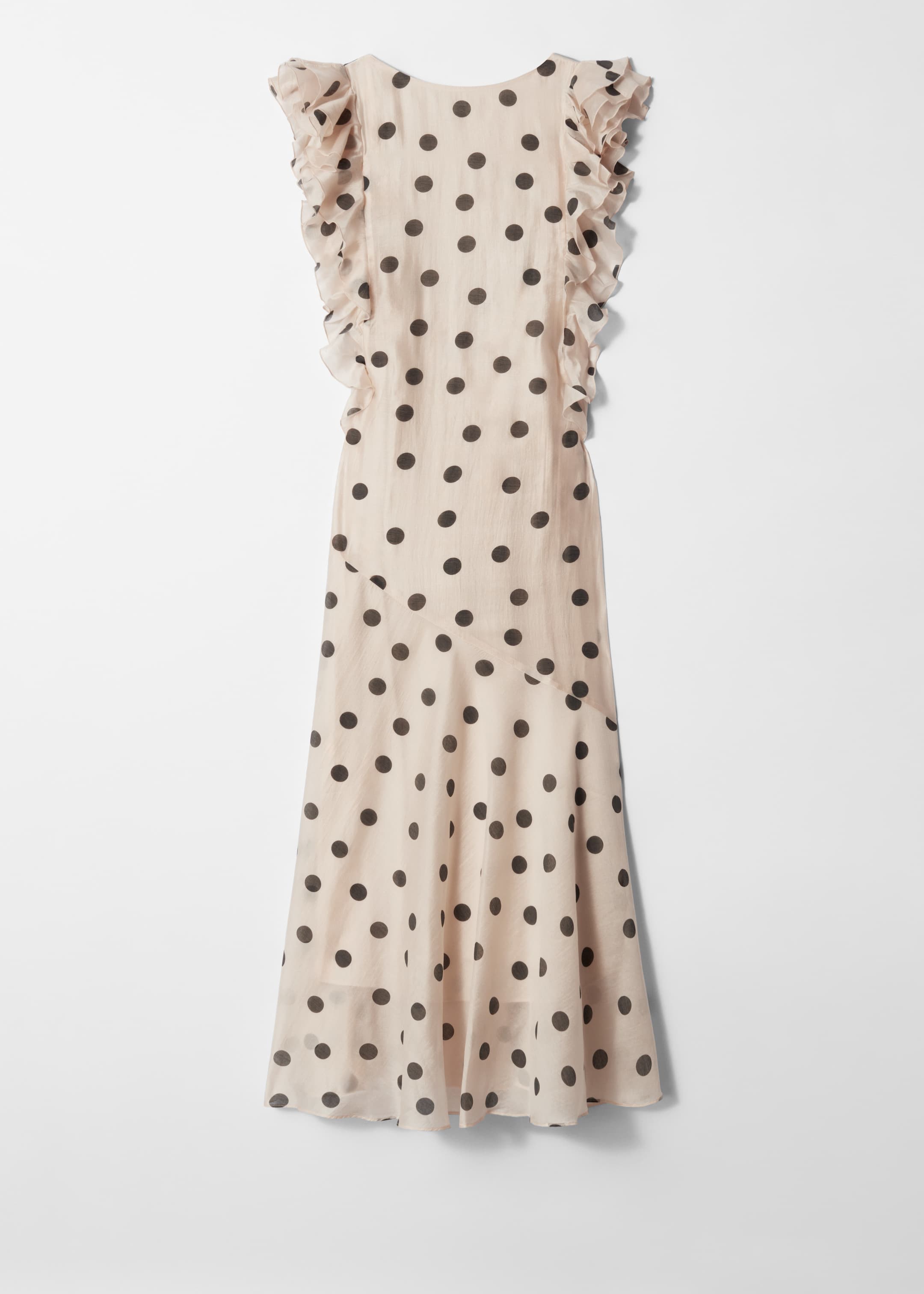 Agrandir l'image: Robe longue volantée - Beige à pois - FEMME | H&M FR 1